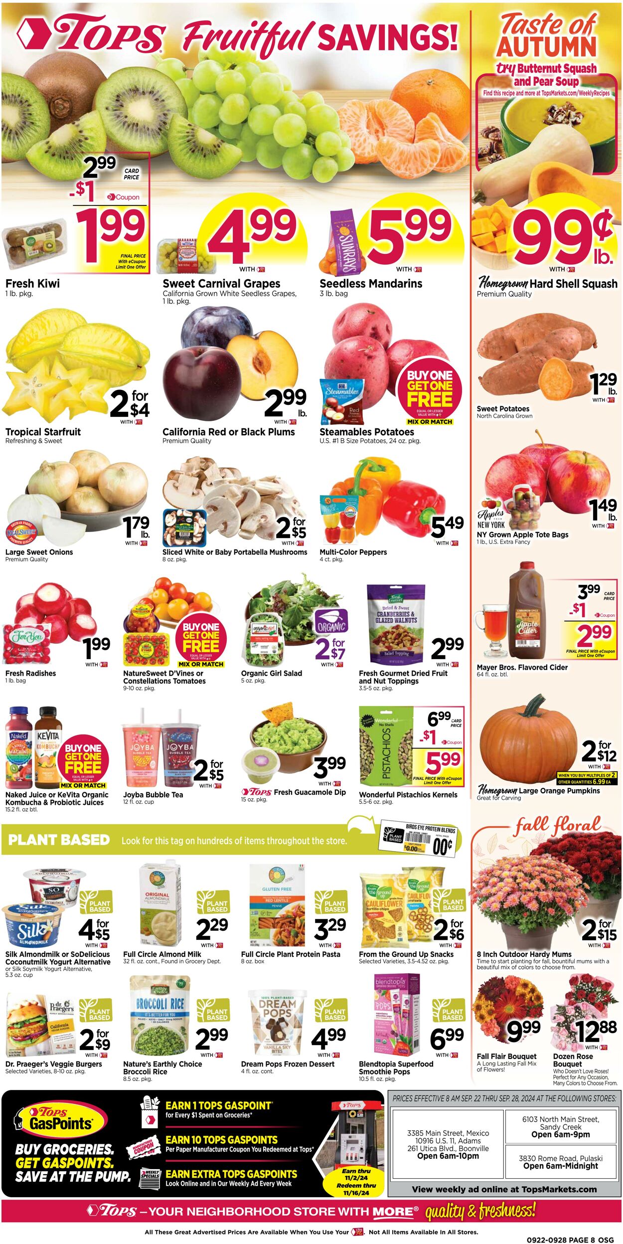 Weekly ad Tops Friendly Markets 09/22/2024 - 09/28/2024