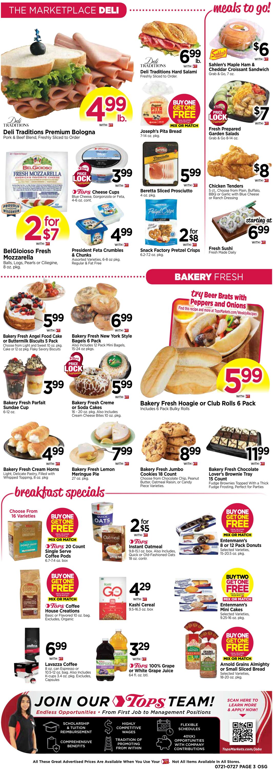 Weekly ad Tops Friendly Markets 07/21/2024 - 07/27/2024