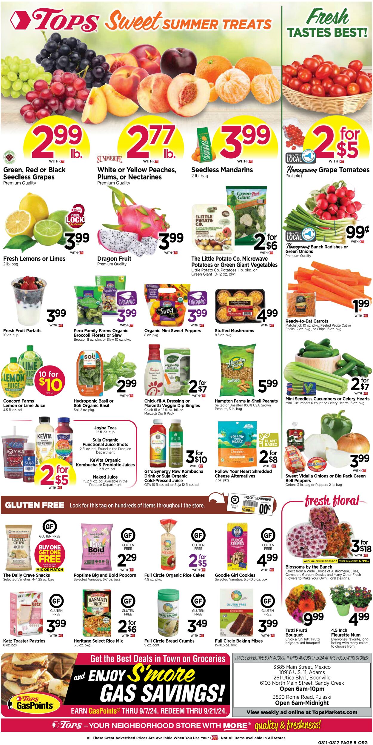 Weekly ad Tops Friendly Markets 08/11/2024 - 08/17/2024