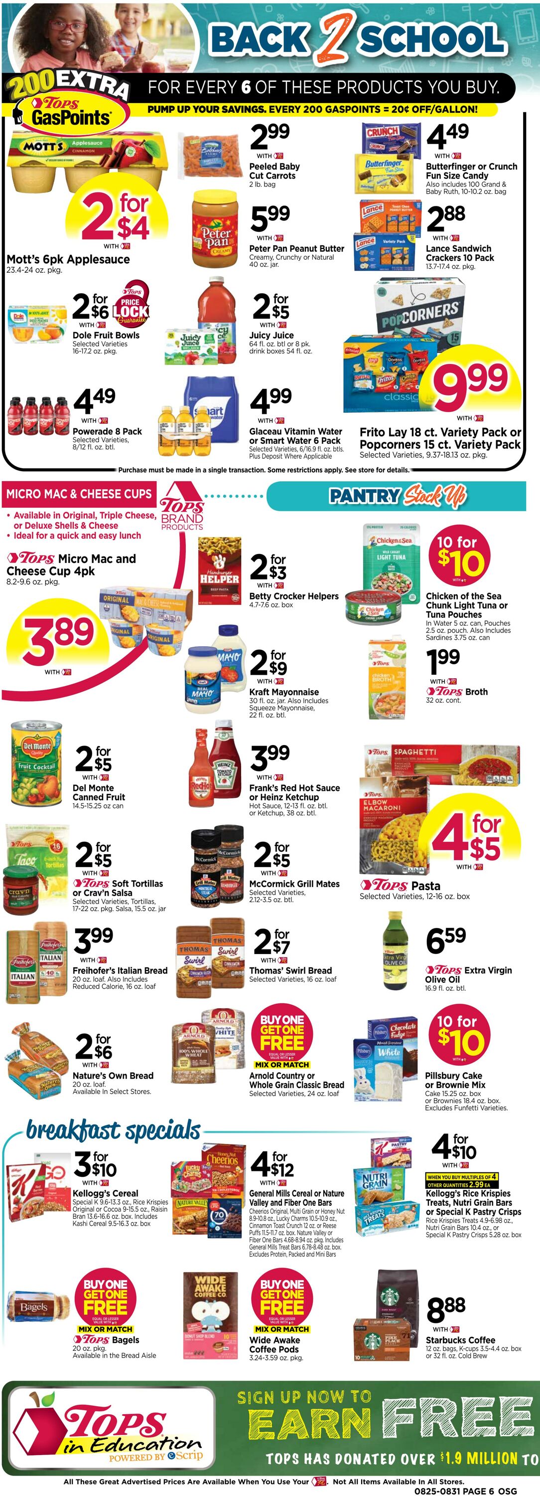 Weekly ad Tops Friendly Markets 08/25/2024 - 08/31/2024