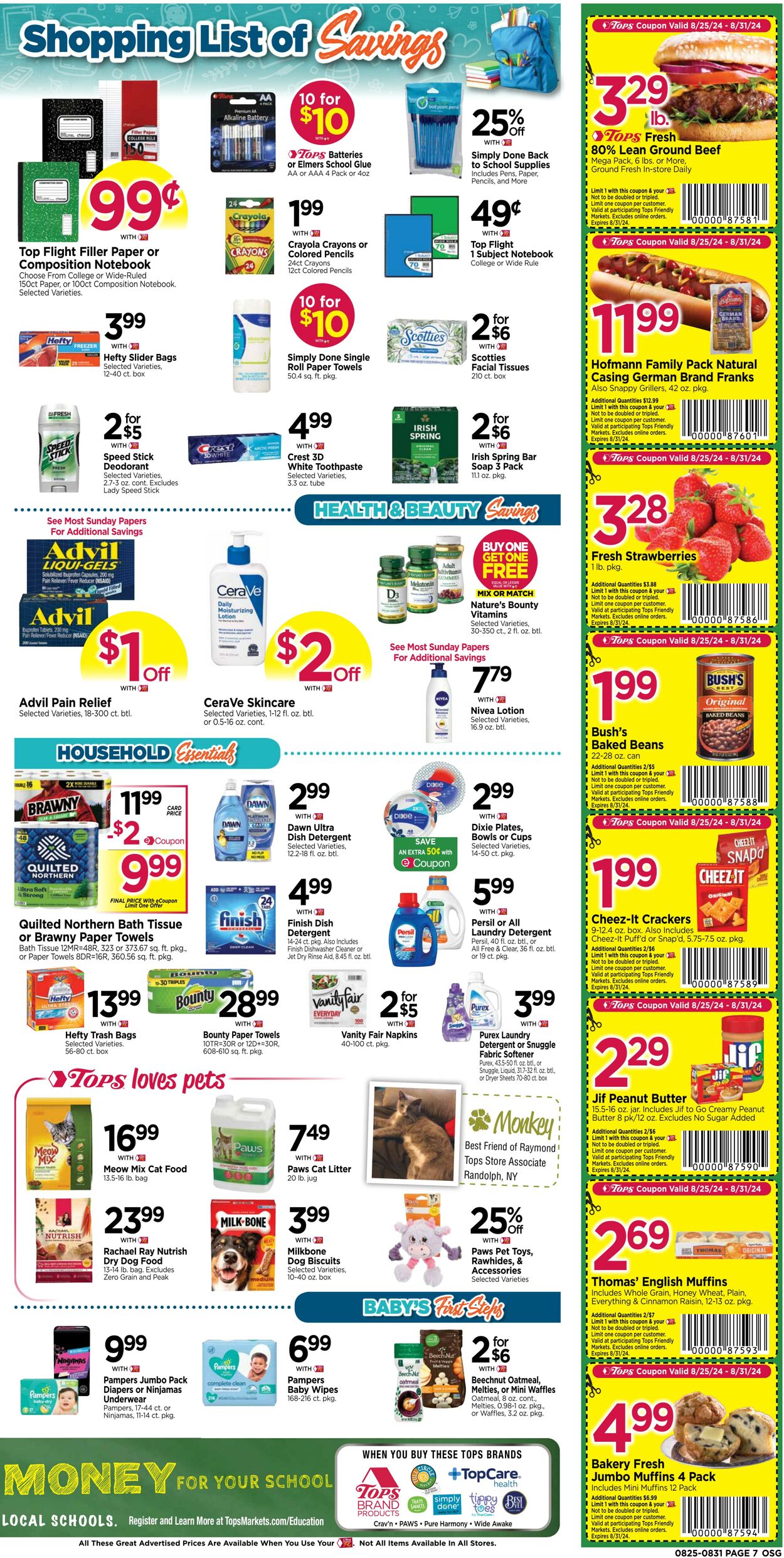 Weekly ad Tops Friendly Markets 08/25/2024 - 08/31/2024