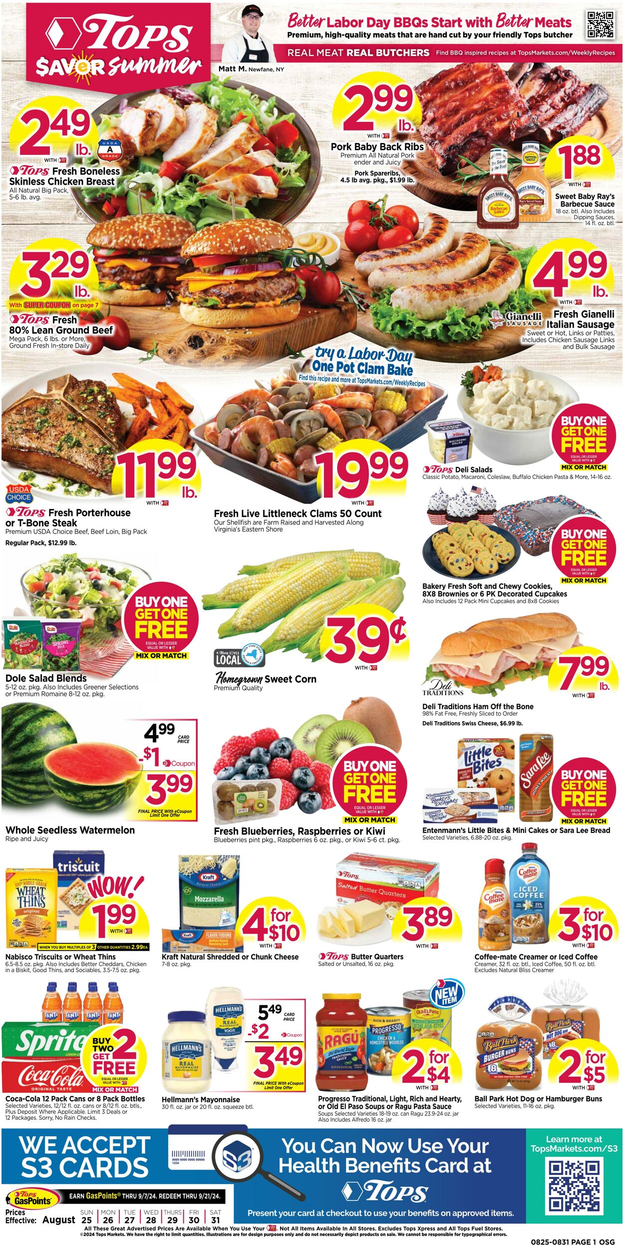 Weekly ad Tops Friendly Markets 08/25/2024 - 08/31/2024