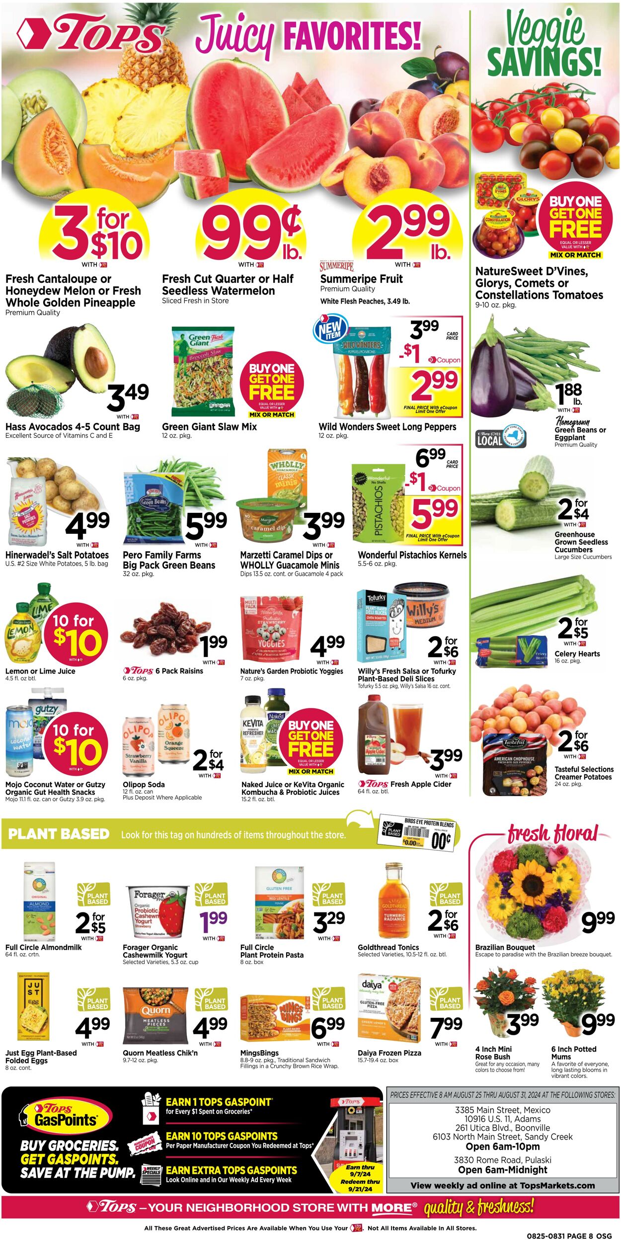 Weekly ad Tops Friendly Markets 08/25/2024 - 08/31/2024