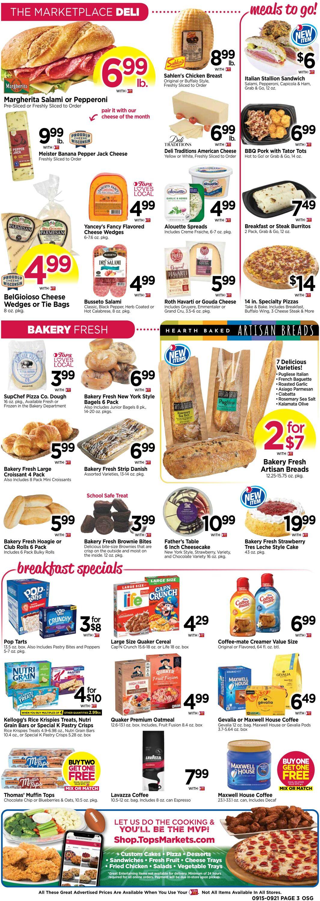 Weekly ad Tops Friendly Markets 09/15/2024 - 09/21/2024