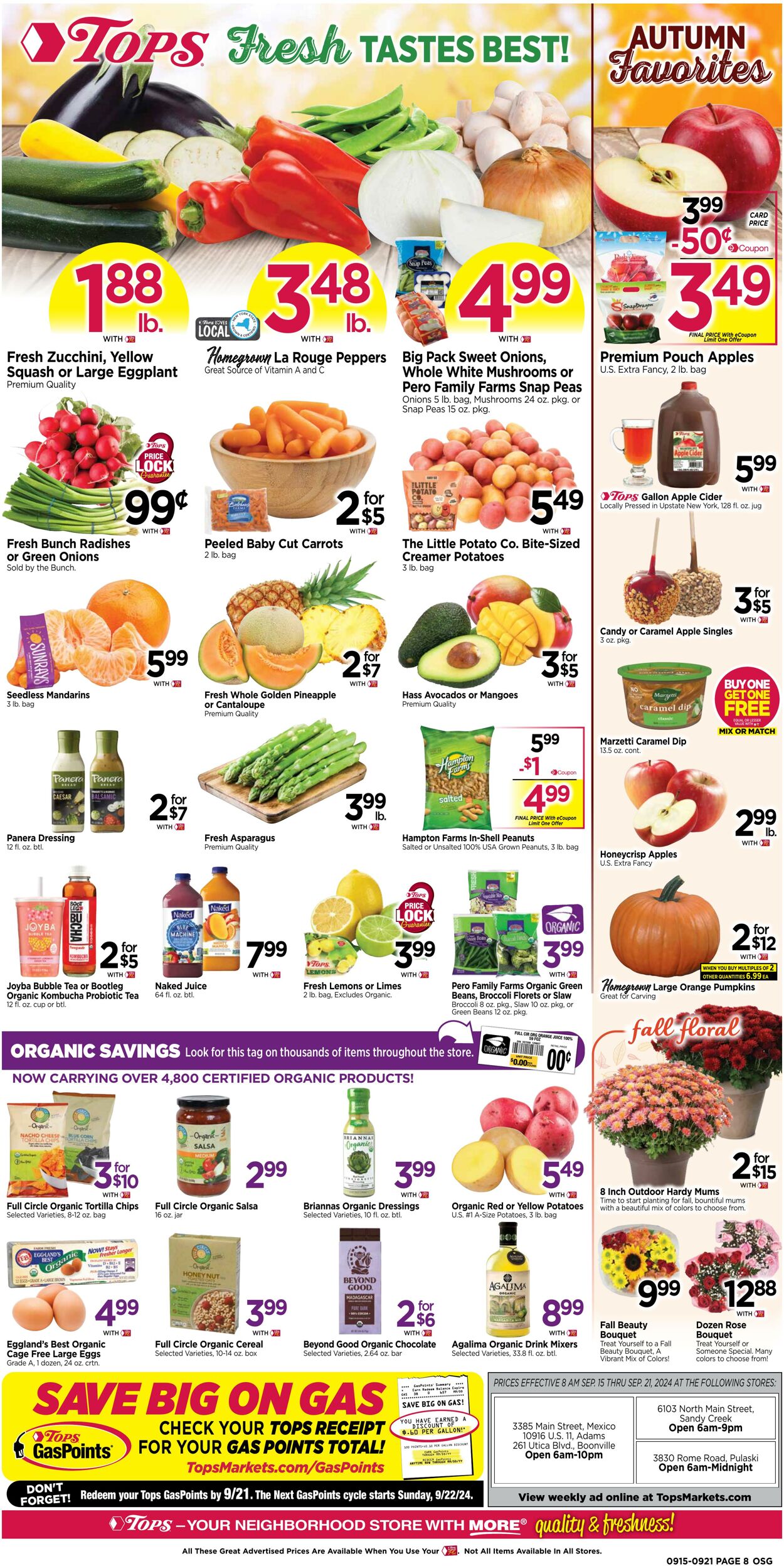 Weekly ad Tops Friendly Markets 09/15/2024 - 09/21/2024