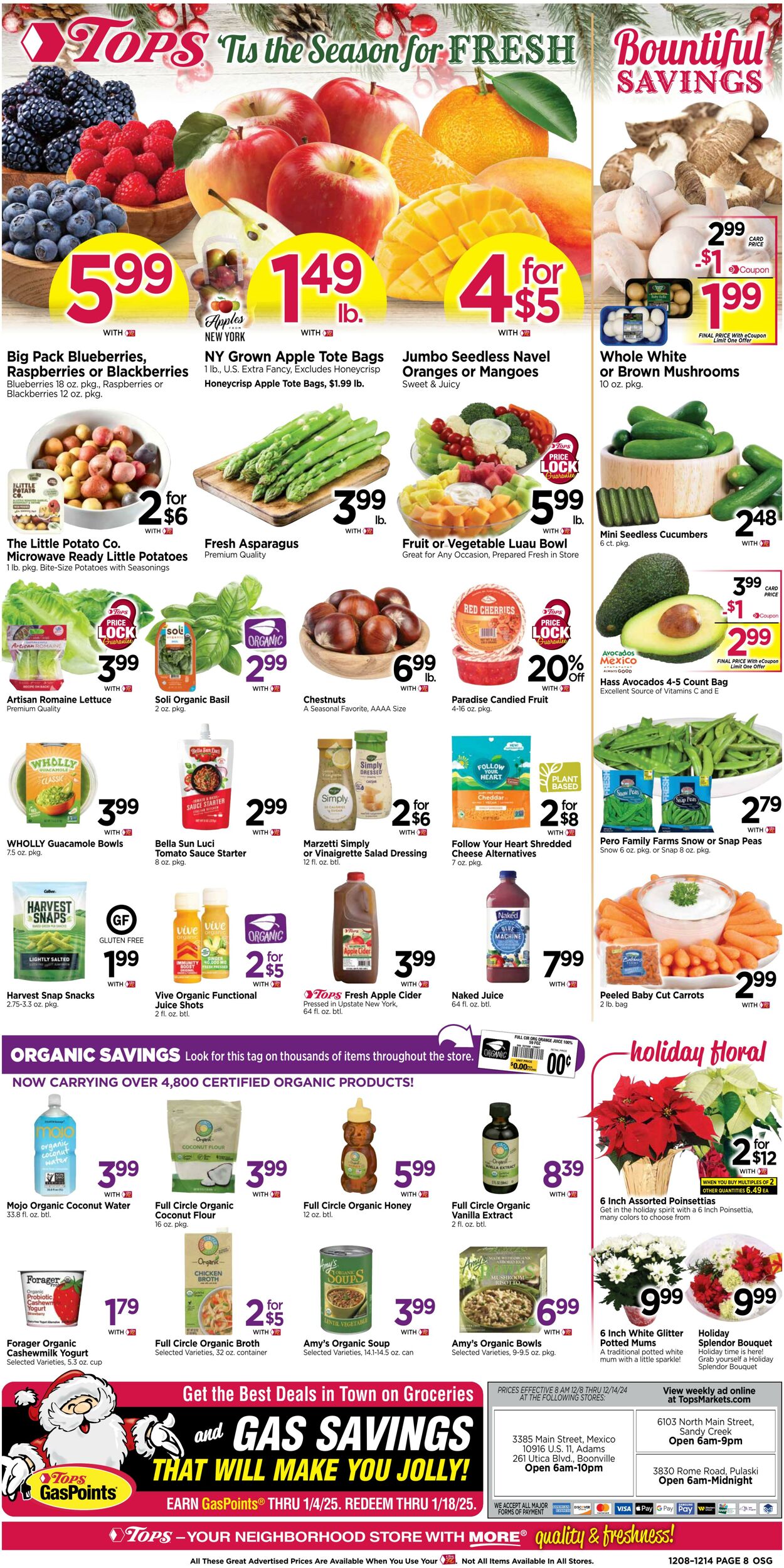 Weekly ad Tops Friendly Markets 12/08/2024 - 12/14/2024