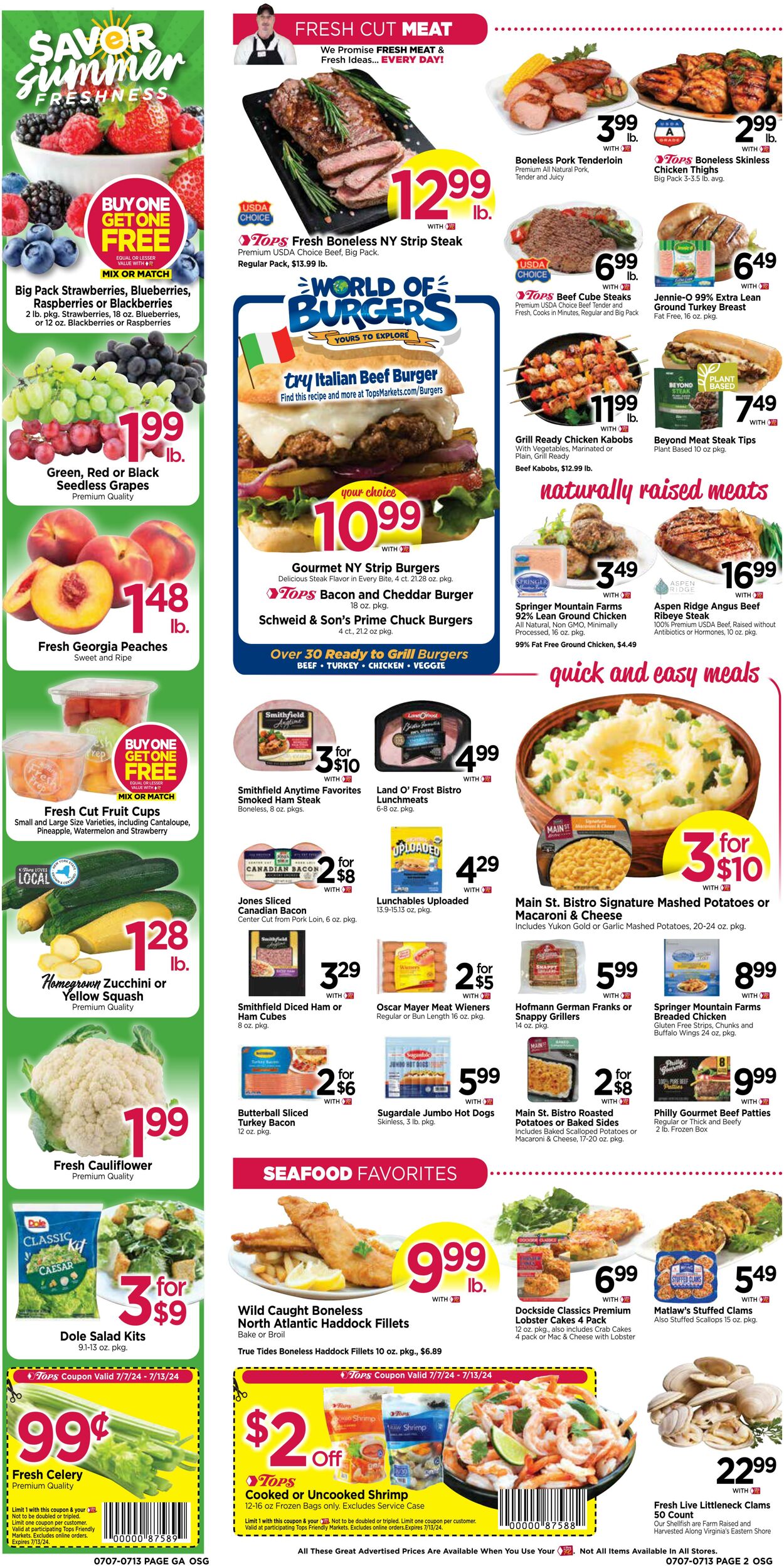 Weekly ad Tops Friendly Markets 07/07/2024 - 07/13/2024