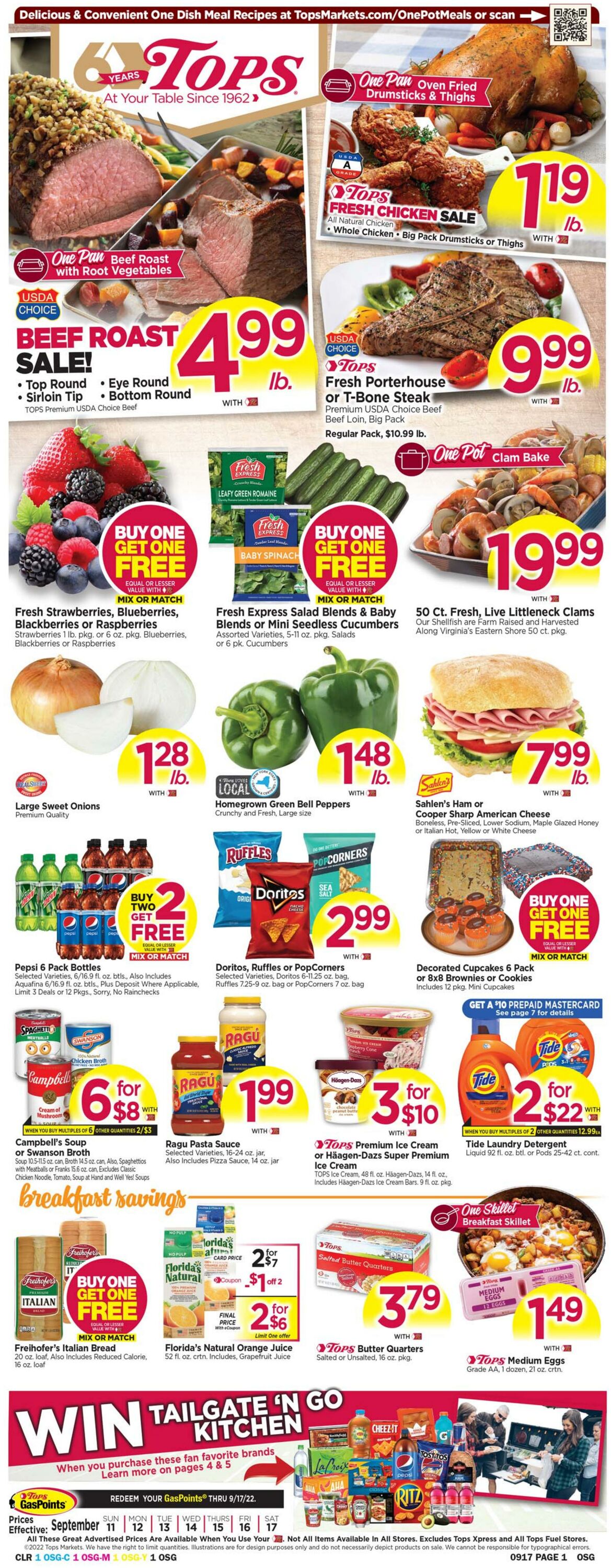 Weekly ad Tops Friendly Markets 09/11/2022-09/17/2022