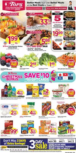 Weekly ad Tops Friendly Markets 11/26/2023 - 12/02/2023