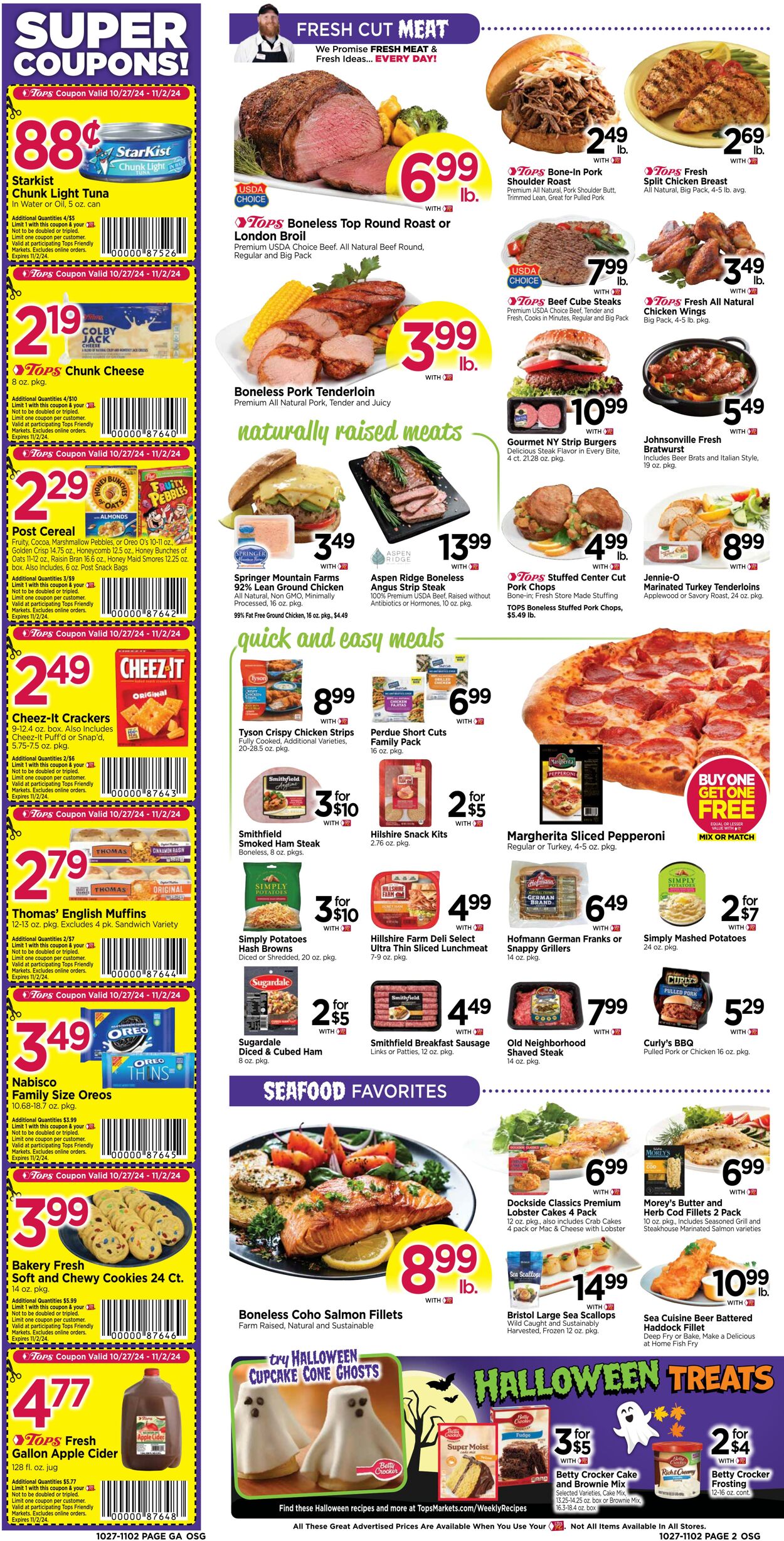 Weekly ad Tops Friendly Markets 10/27/2024 - 11/02/2024