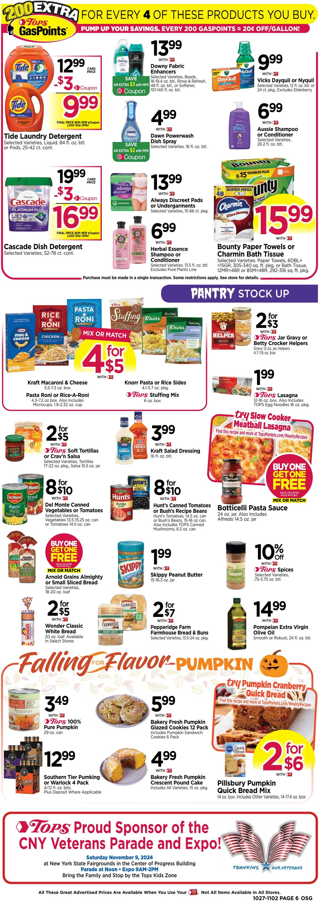 Weekly ad Tops Friendly Markets 10/27/2024 - 11/02/2024