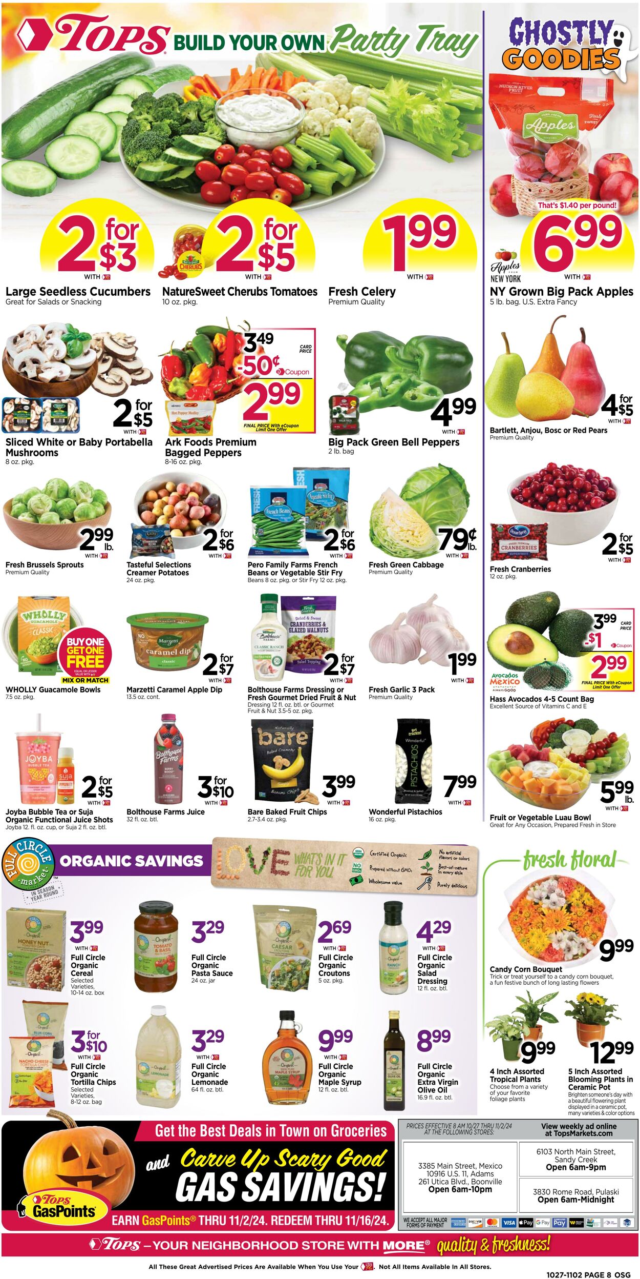 Weekly ad Tops Friendly Markets 10/27/2024 - 11/02/2024