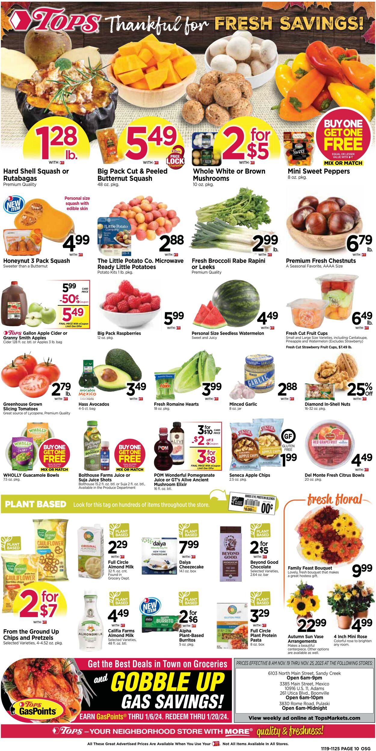 Weekly ad Tops Friendly Markets 11/19/2023 - 11/25/2023