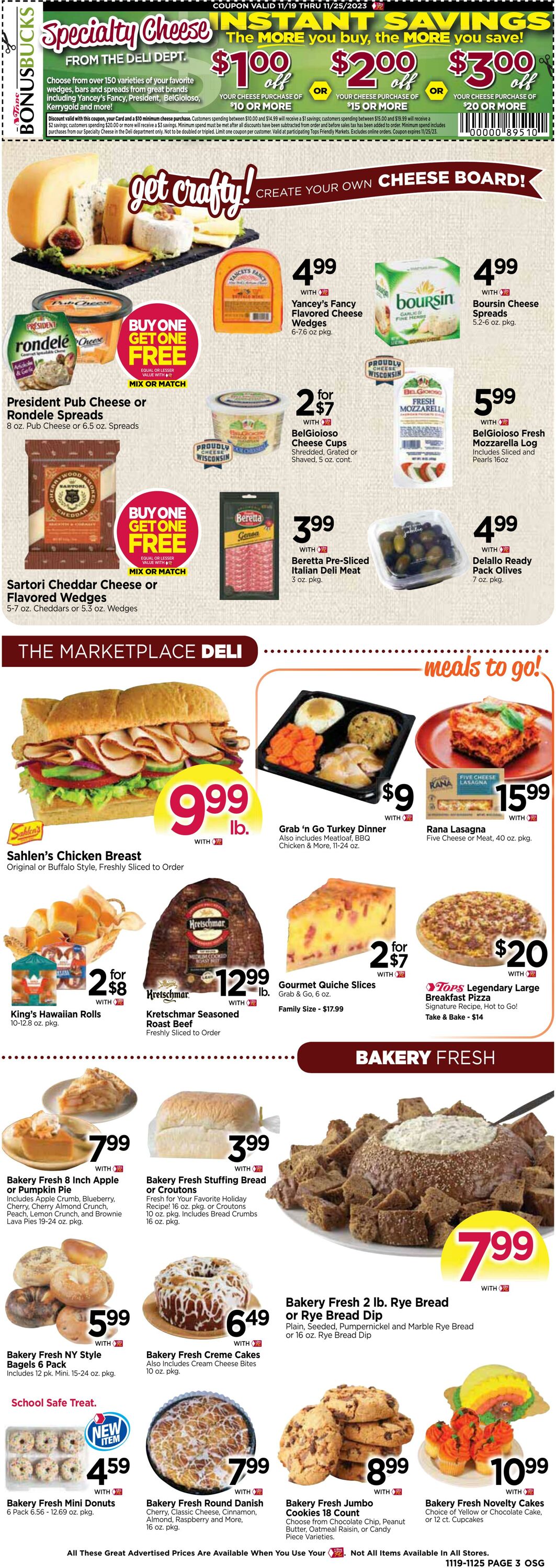 Weekly ad Tops Friendly Markets 11/19/2023 - 11/25/2023