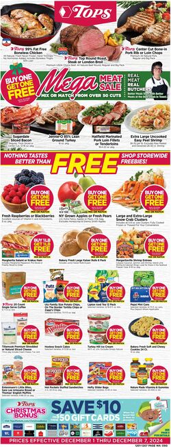 Weekly ad Tops Friendly Markets 12/01/2024 - 12/07/2024