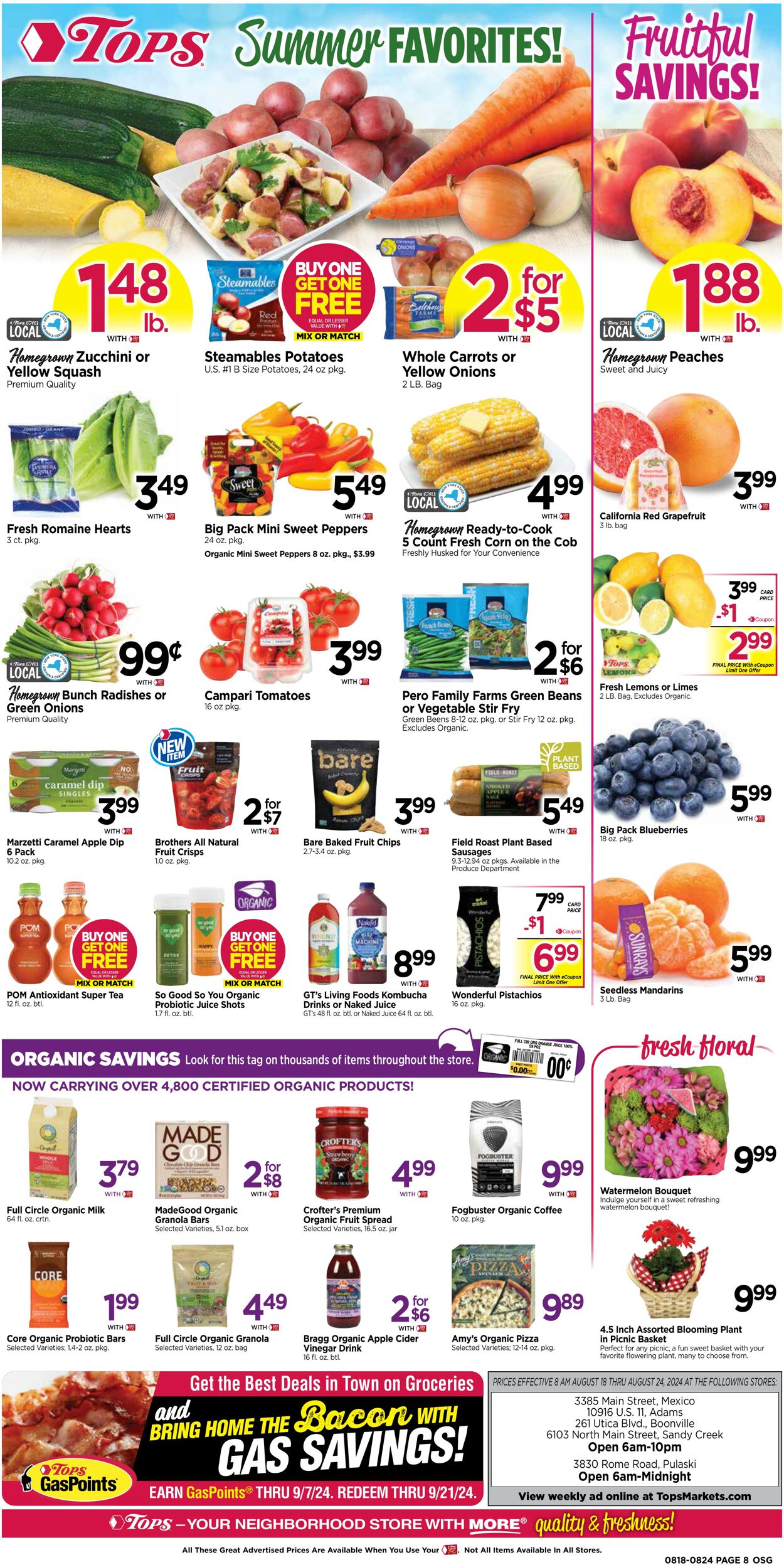 Weekly ad Tops Friendly Markets 08/18/2024 - 08/24/2024