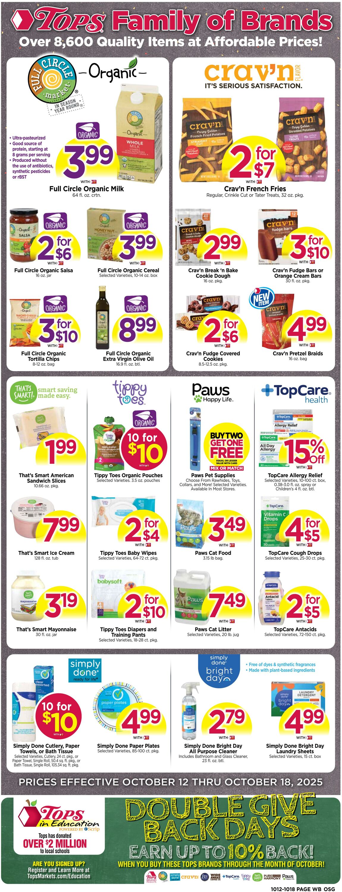 Weekly ad Tops Friendly Markets 10/12/2025 - 10/18/2025