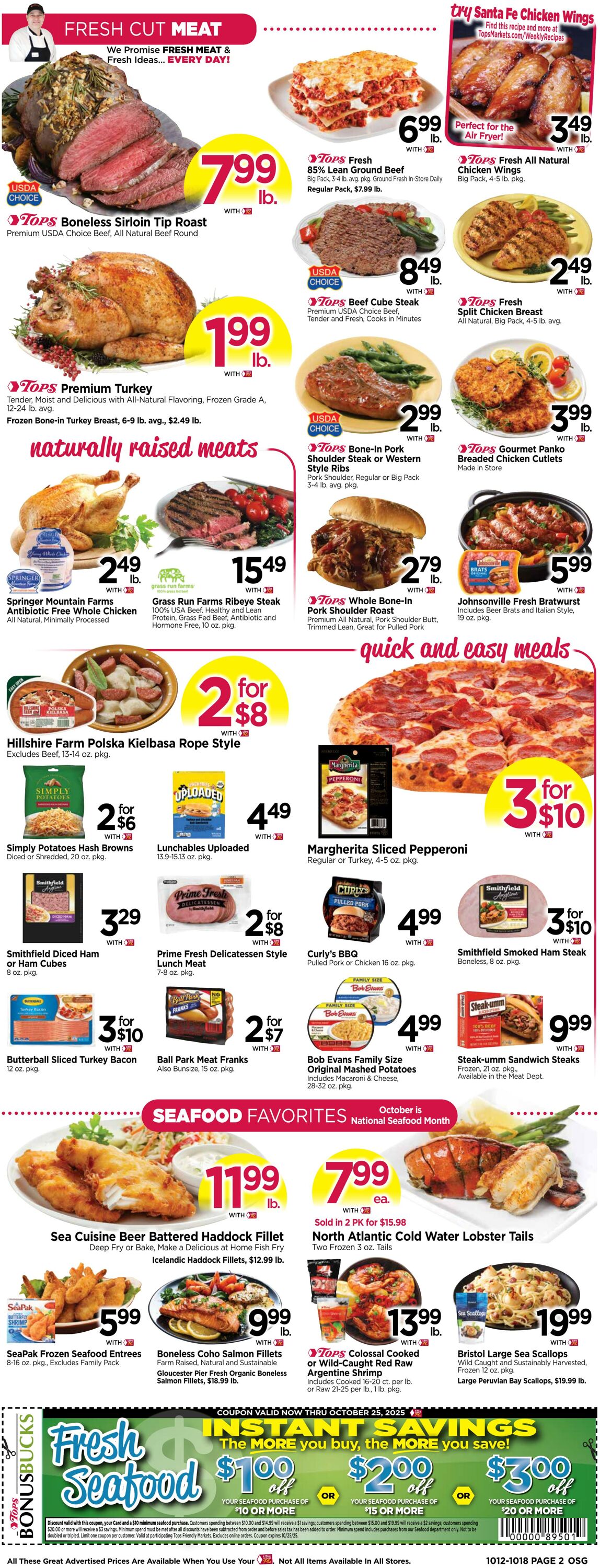 Weekly ad Tops Friendly Markets 10/12/2025 - 10/18/2025