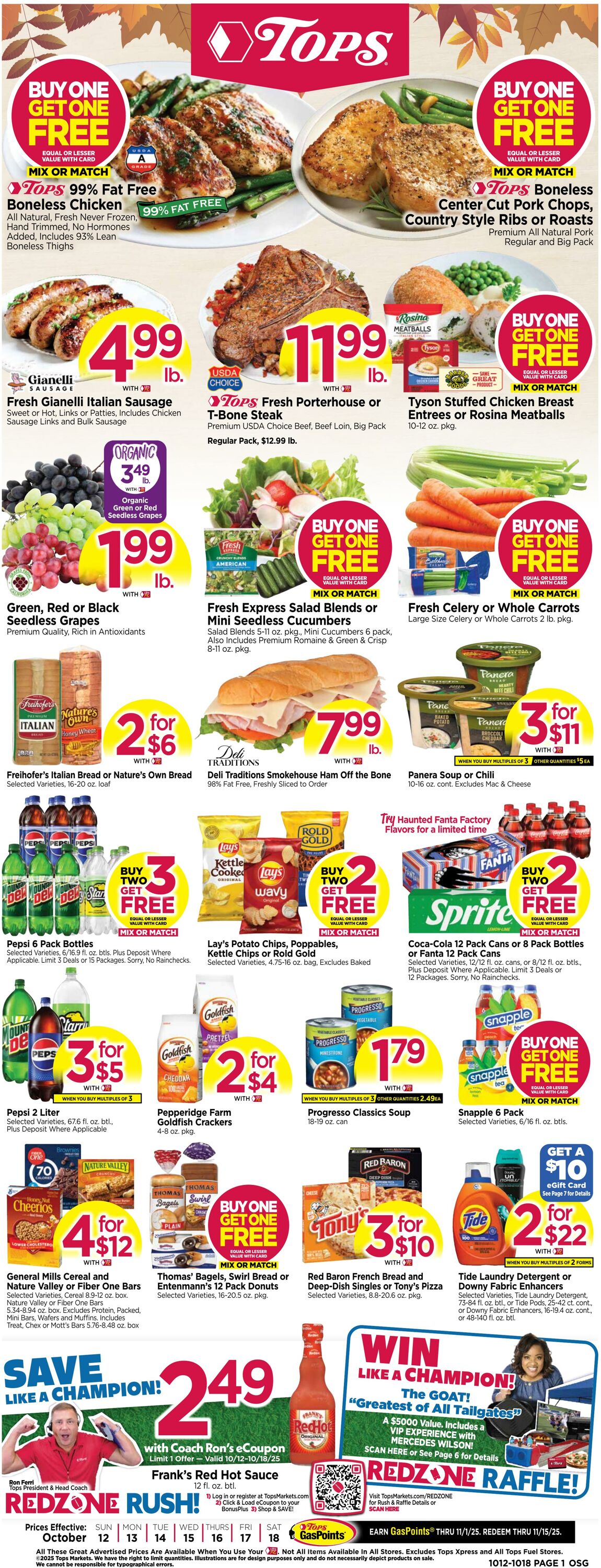 Weekly ad Tops Friendly Markets 10/12/2025 - 10/18/2025
