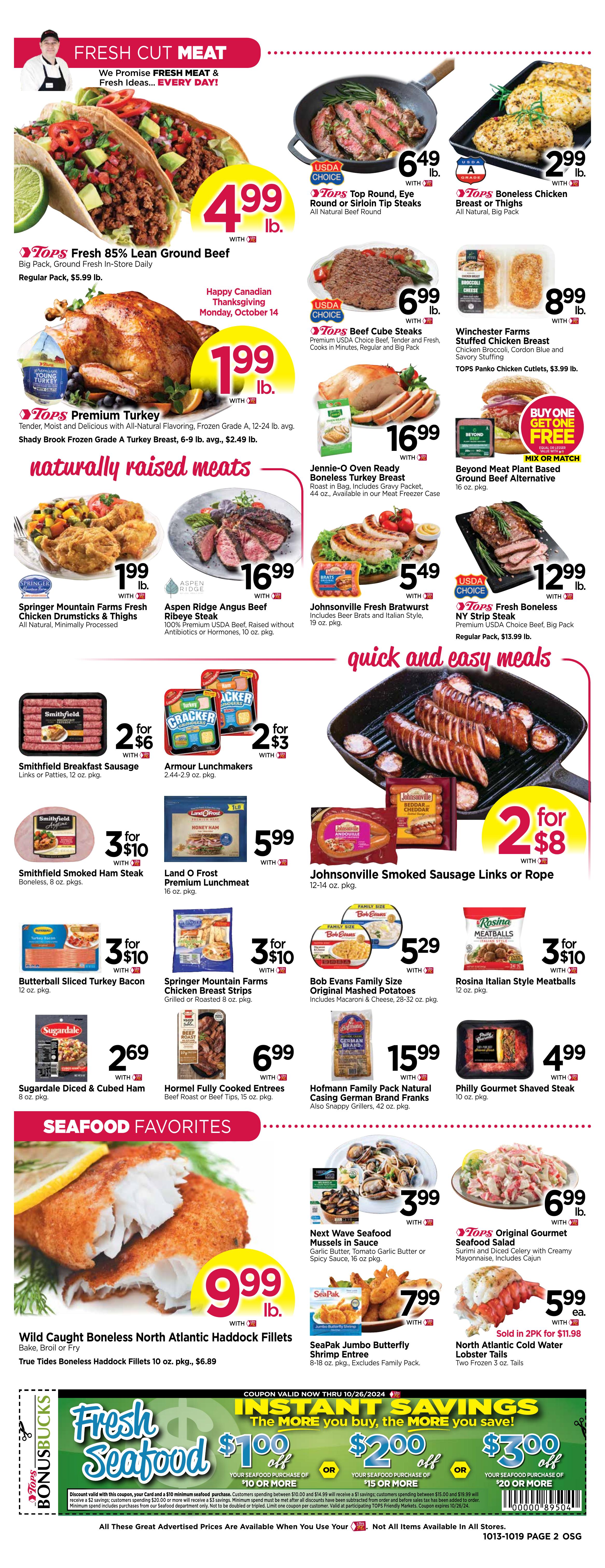 Weekly ad Tops Friendly Markets 10/13/2024 - 10/19/2024