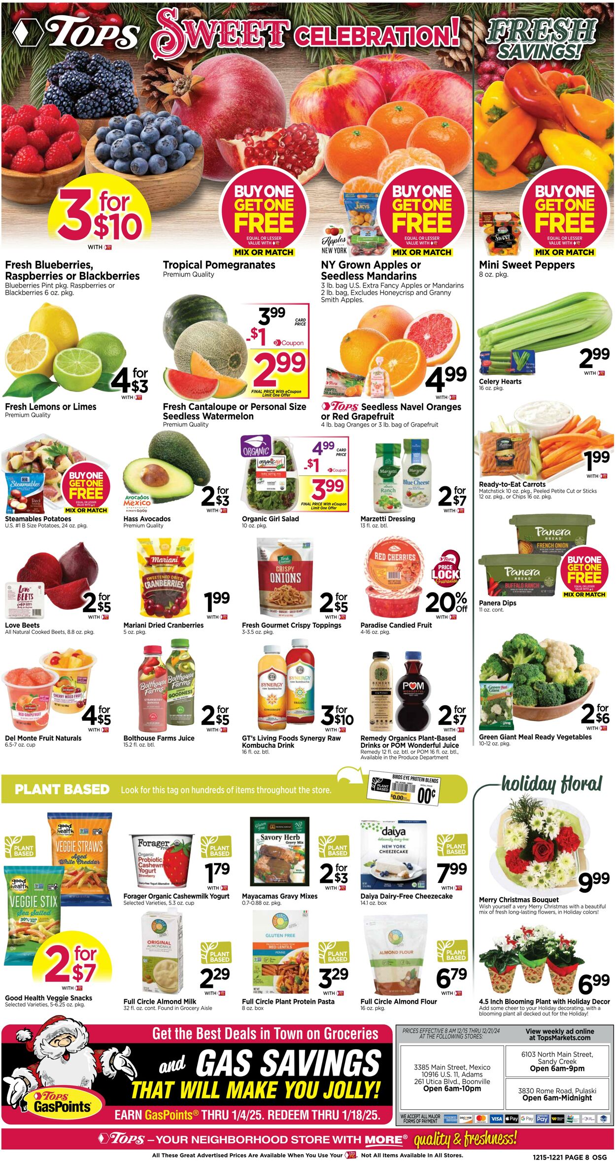 Weekly ad Tops Friendly Markets 12/15/2024 - 12/21/2024