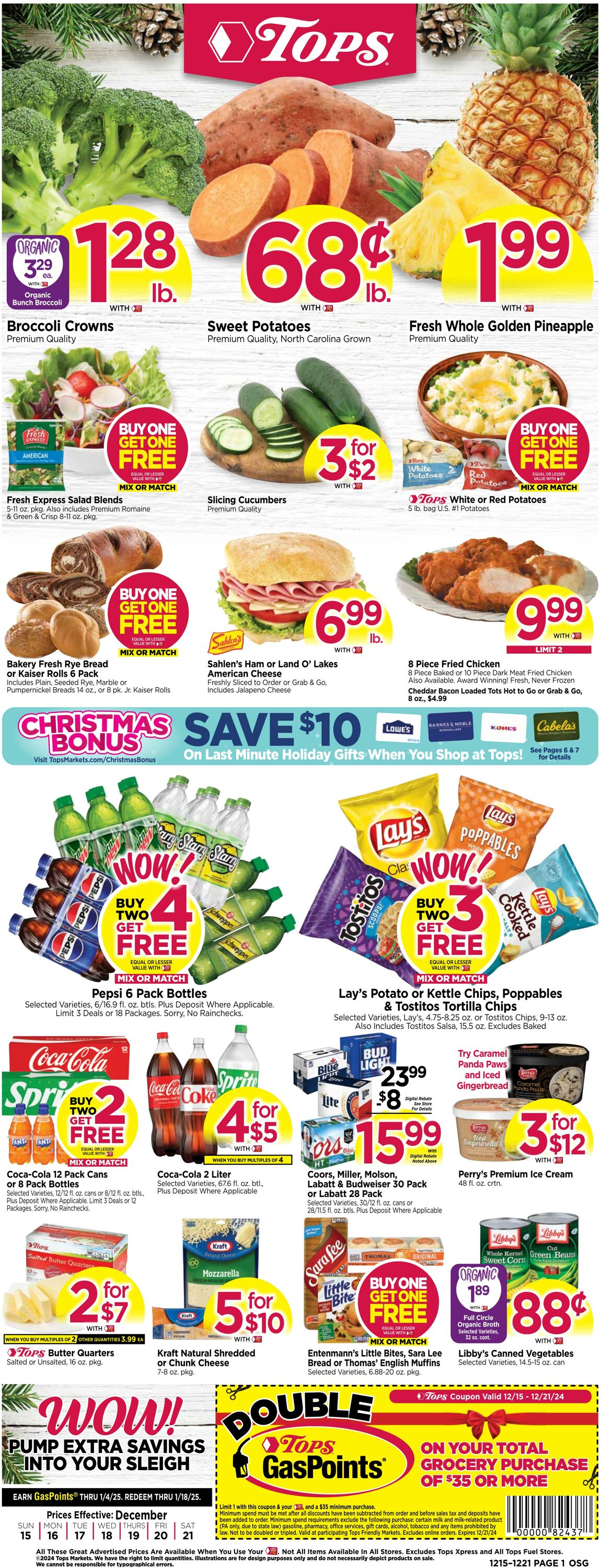 Weekly ad Tops Friendly Markets 12/15/2024 - 12/21/2024