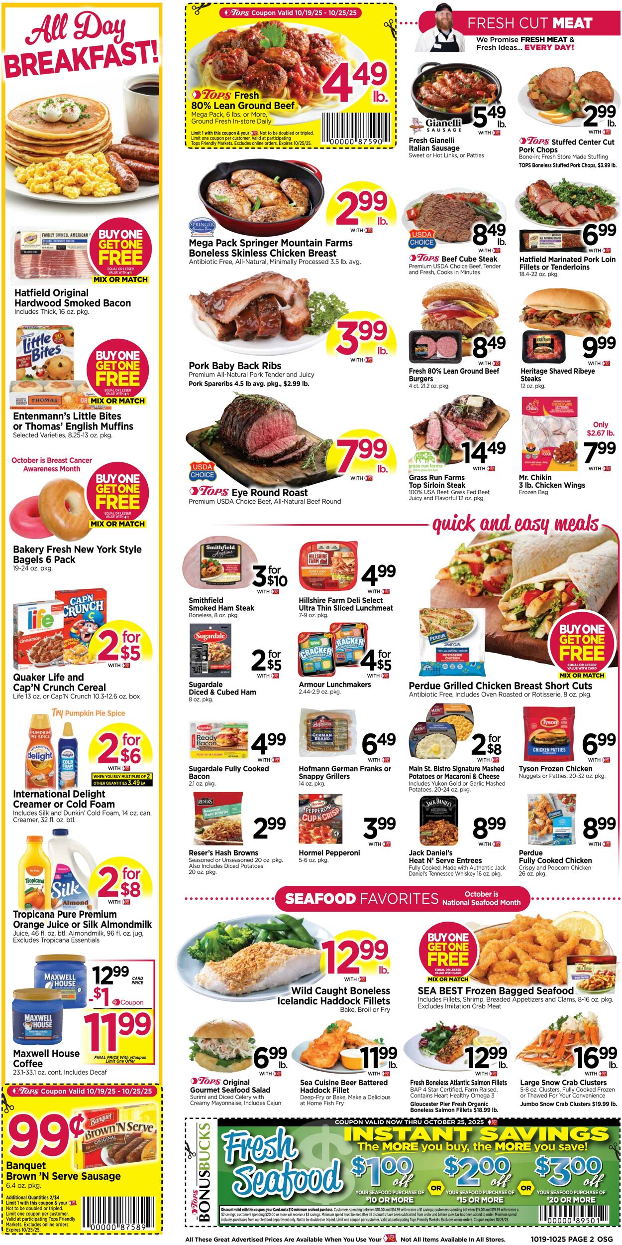 Weekly ad Tops Friendly Markets 10/19/2025 - 10/25/2025