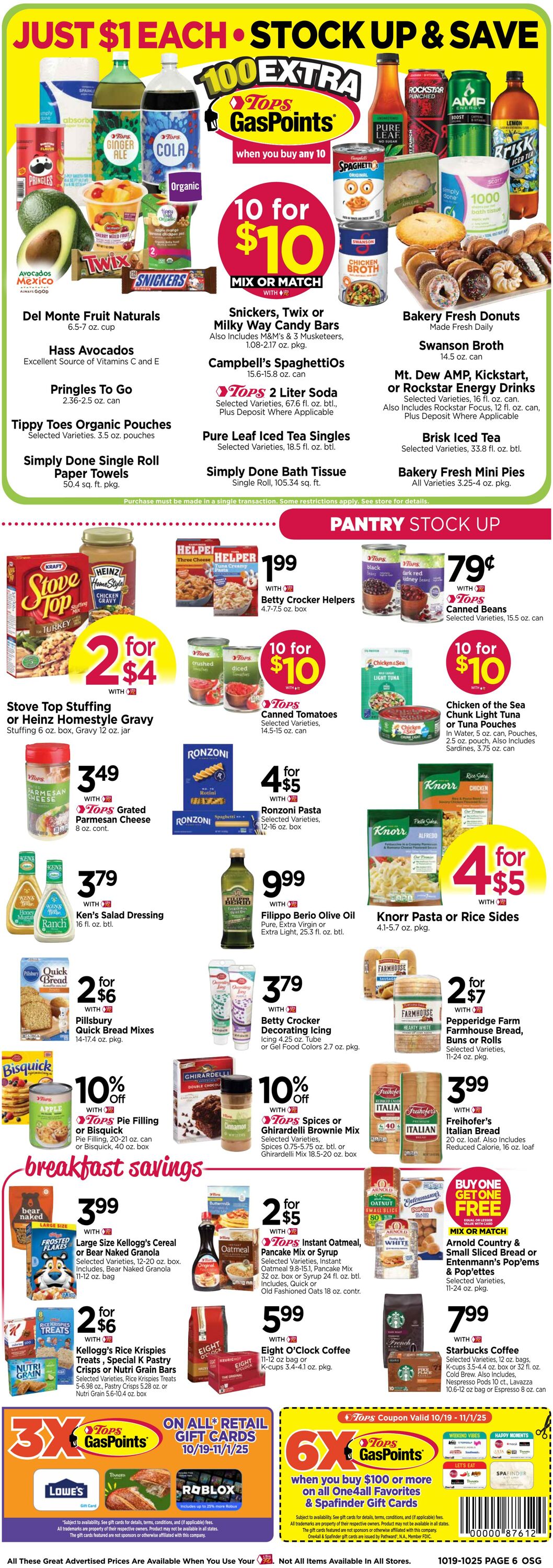Weekly ad Tops Friendly Markets 10/19/2025 - 10/25/2025