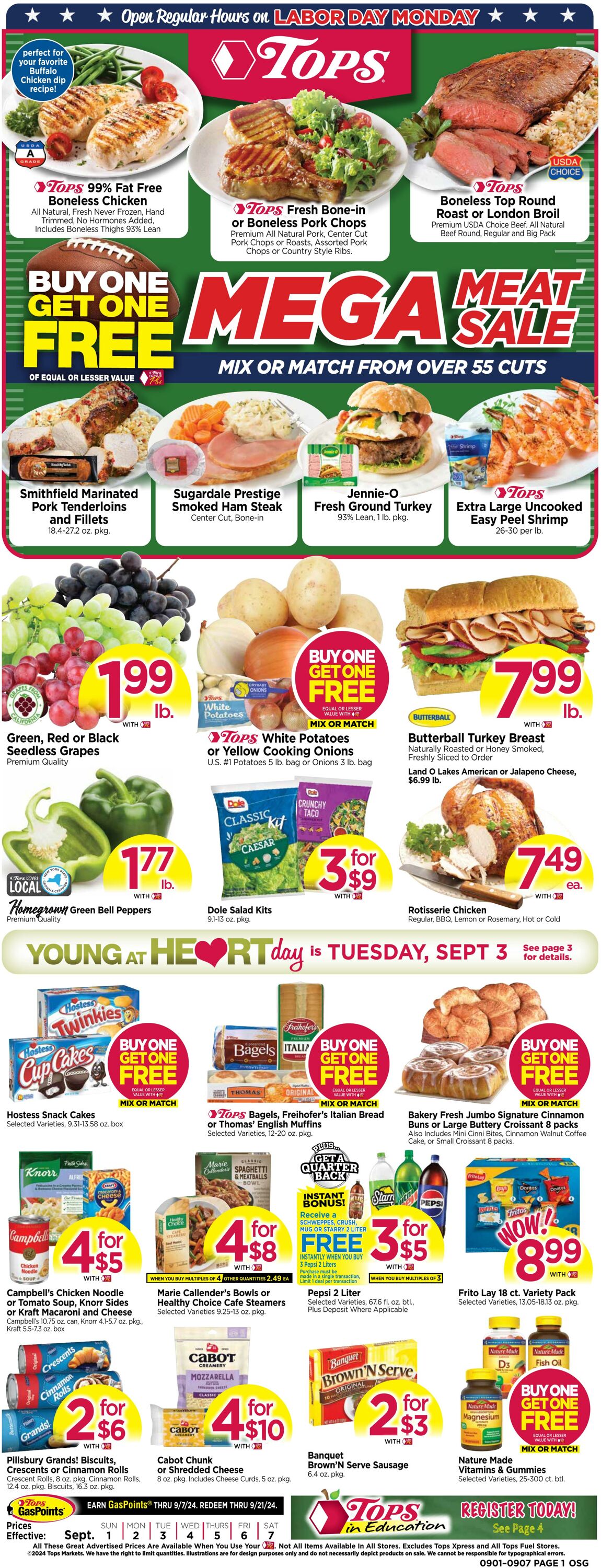 Weekly ad Tops Friendly Markets 09/01/2024 - 09/07/2024