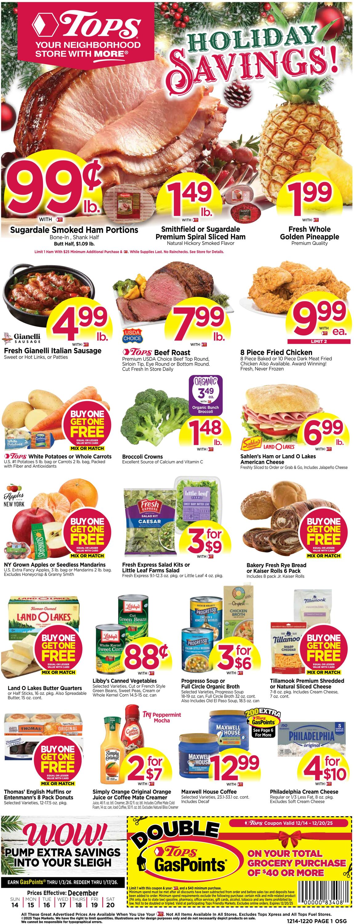 Weekly ad Tops Friendly Markets 12/14/2025 - 12/20/2025