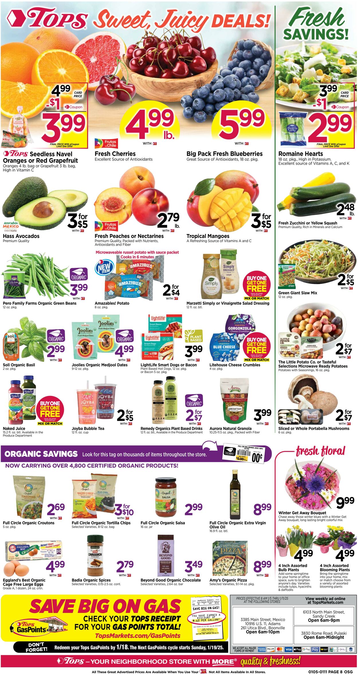 Weekly ad Tops Friendly Markets 01/05/2025 - 01/11/2025