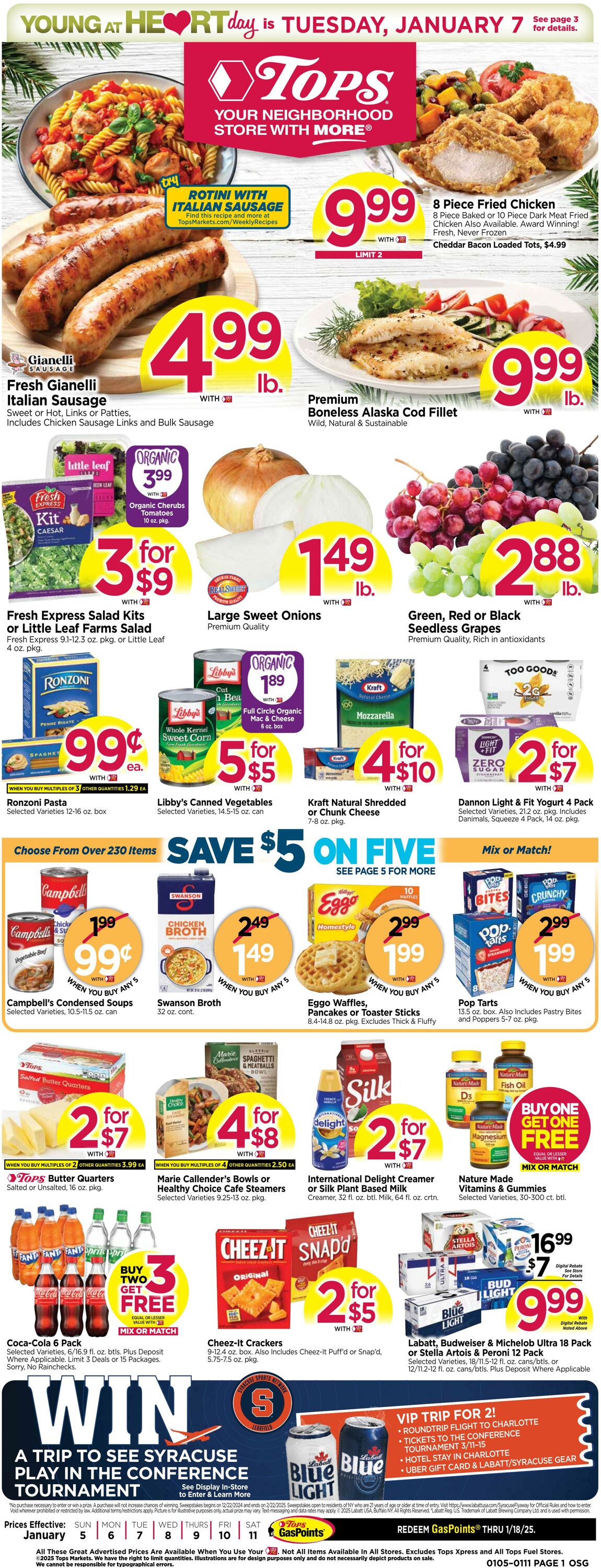 Weekly ad Tops Friendly Markets 01/05/2025 - 01/11/2025