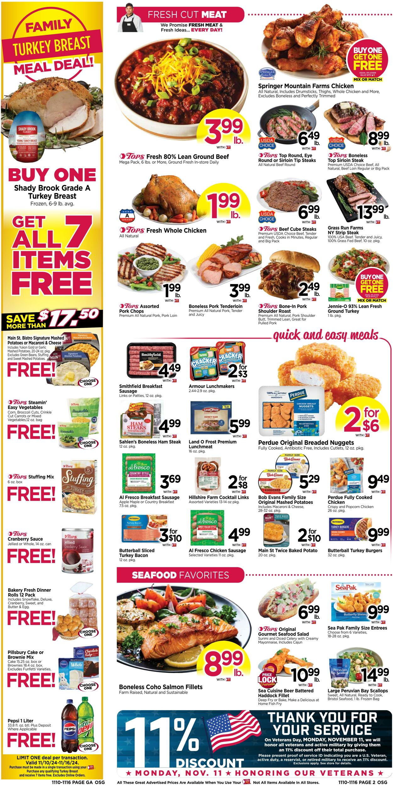 Weekly ad Tops Friendly Markets 11/10/2024 - 11/16/2024