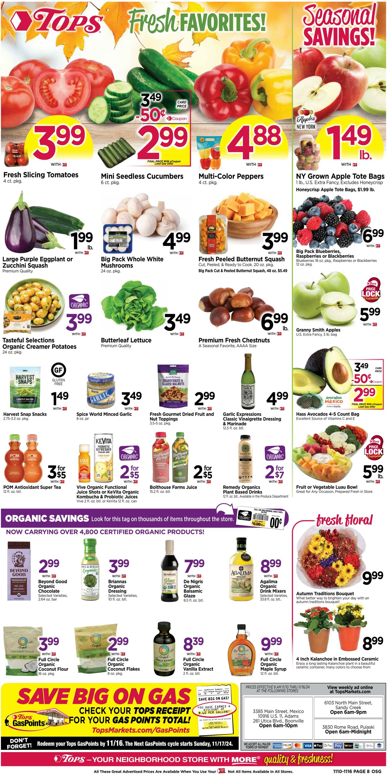 Weekly ad Tops Friendly Markets 11/10/2024 - 11/16/2024