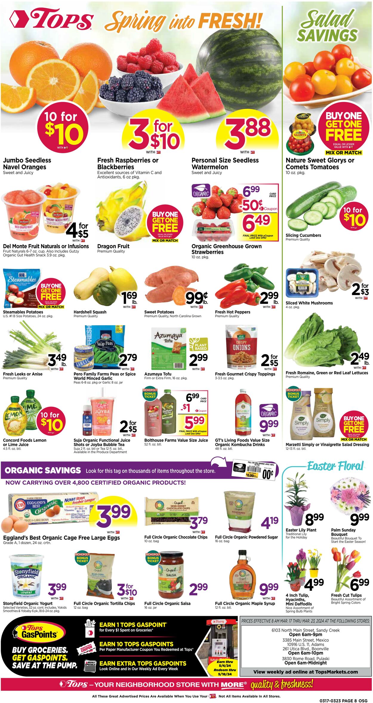 Weekly ad Tops Friendly Markets 03/17/2024 - 03/23/2024