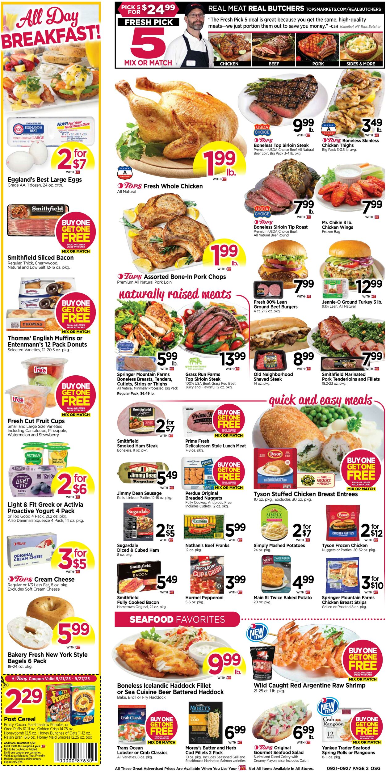 Weekly ad Tops Friendly Markets 09/21/2025 - 09/27/2025