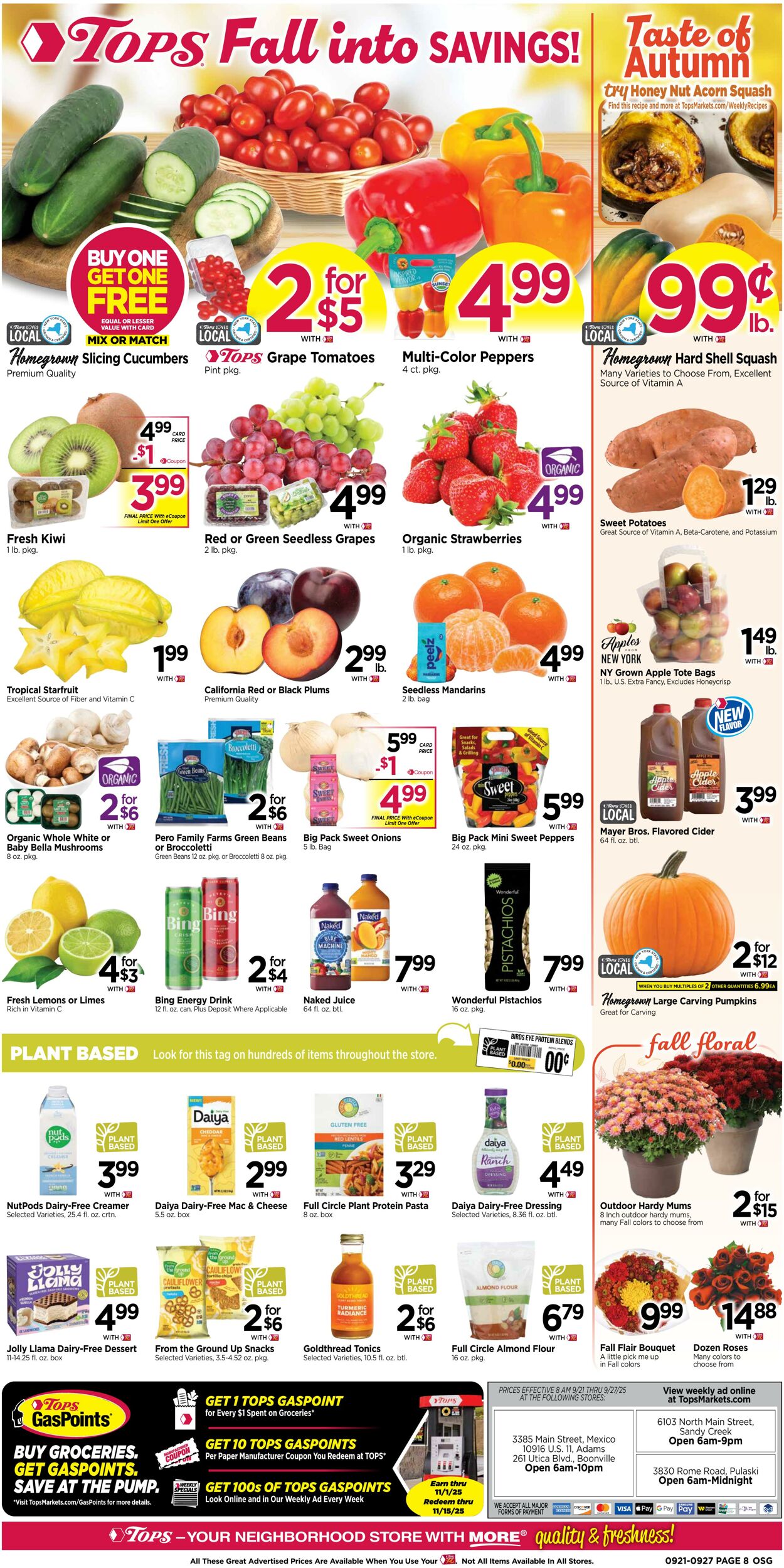 Weekly ad Tops Friendly Markets 09/21/2025 - 09/27/2025