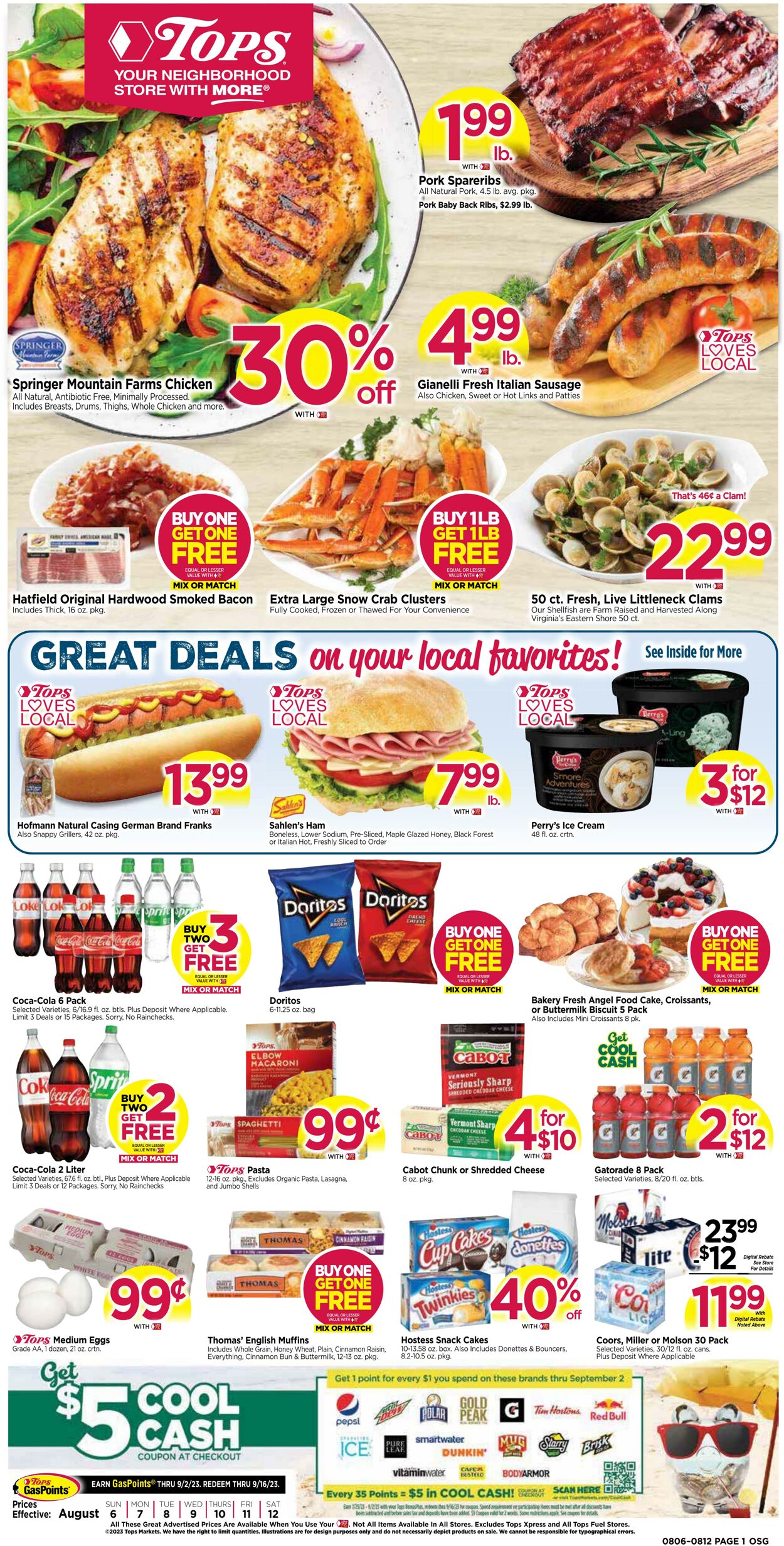 Weekly ad Tops Friendly Markets 08/06/2023 - 08/12/2023