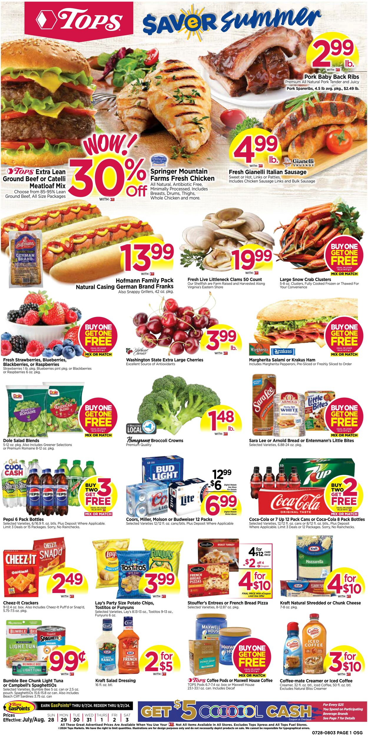 Weekly ad Tops Friendly Markets 07/28/2024 - 08/03/2024