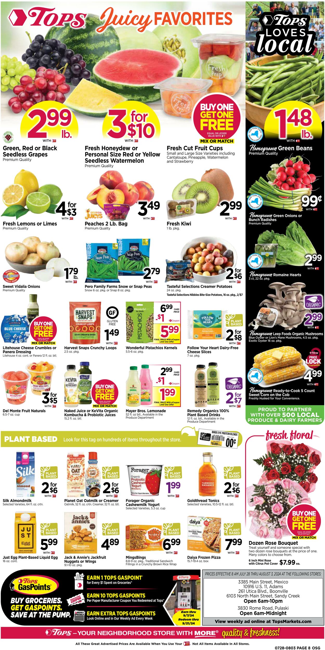 Weekly ad Tops Friendly Markets 07/28/2024 - 08/03/2024