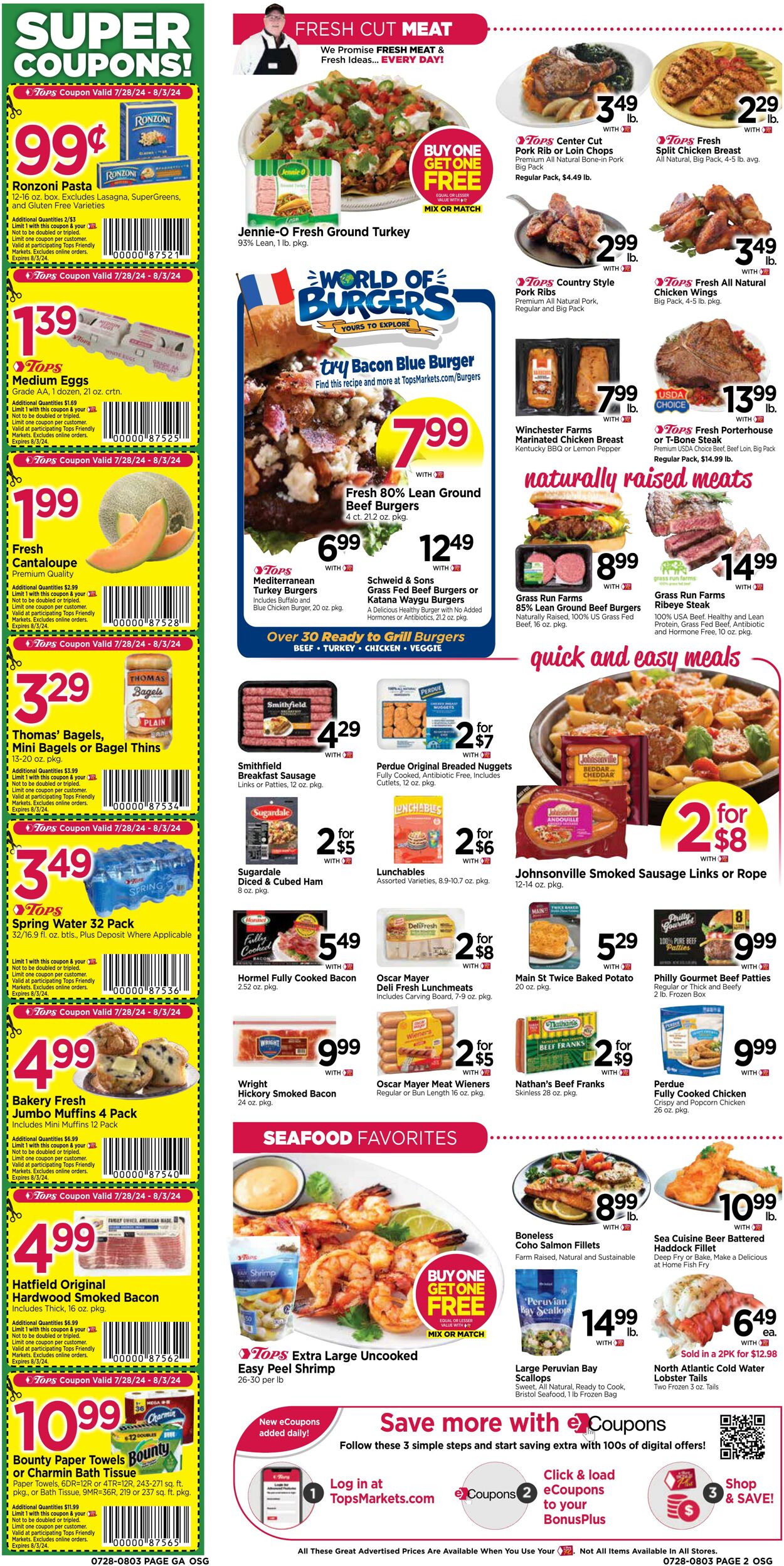 Weekly ad Tops Friendly Markets 07/28/2024 - 08/03/2024