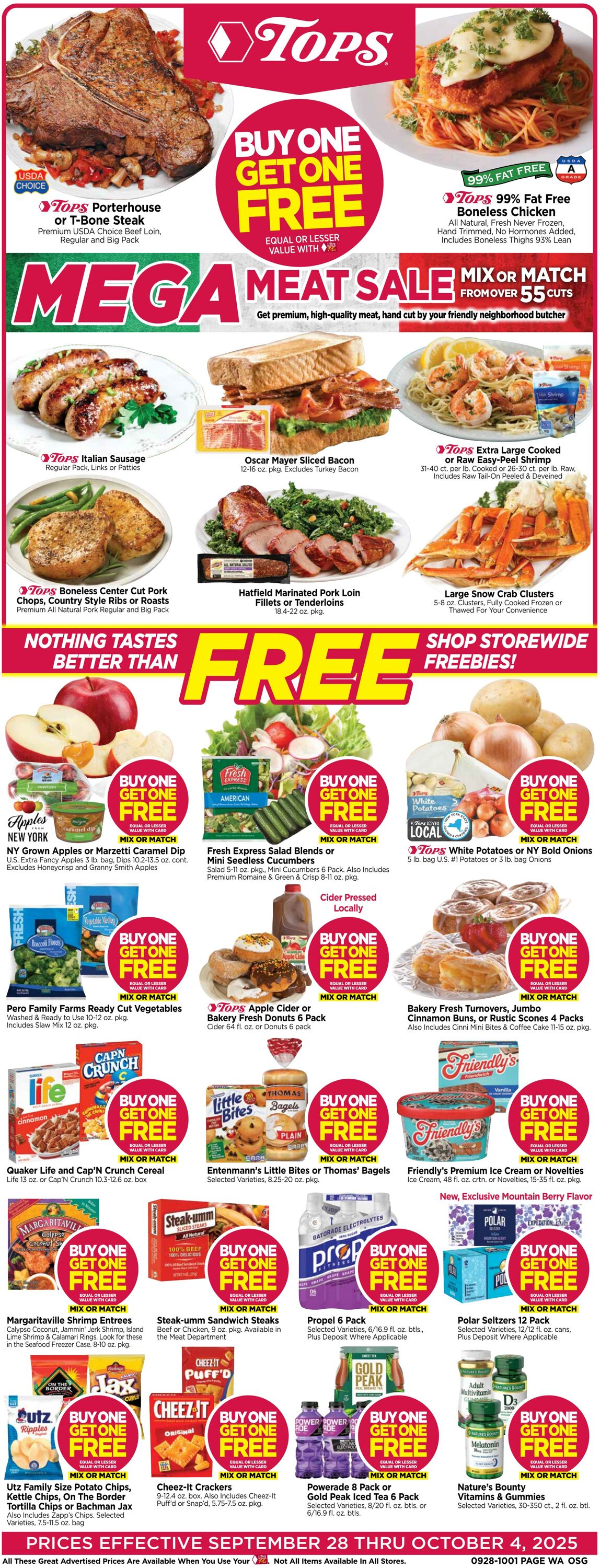 Weekly ad Tops Friendly Markets 09/28/2025 - 10/04/2025