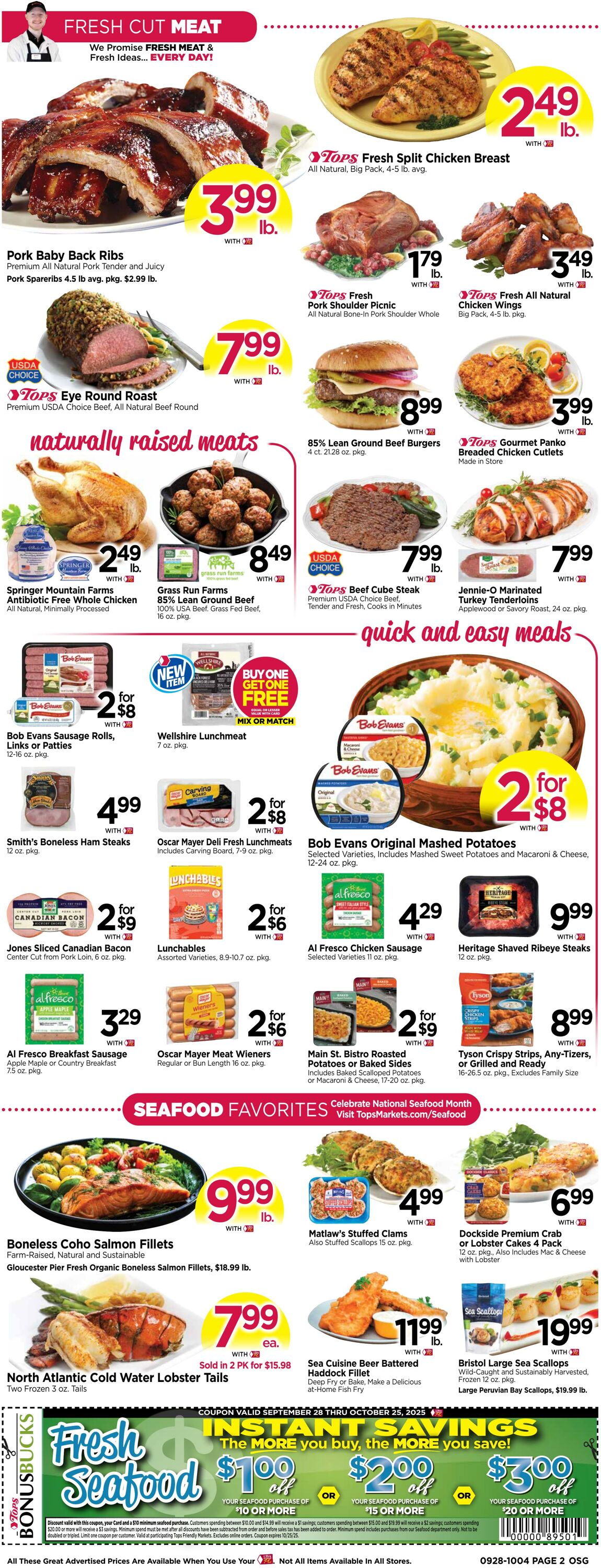 Weekly ad Tops Friendly Markets 09/28/2025 - 10/04/2025