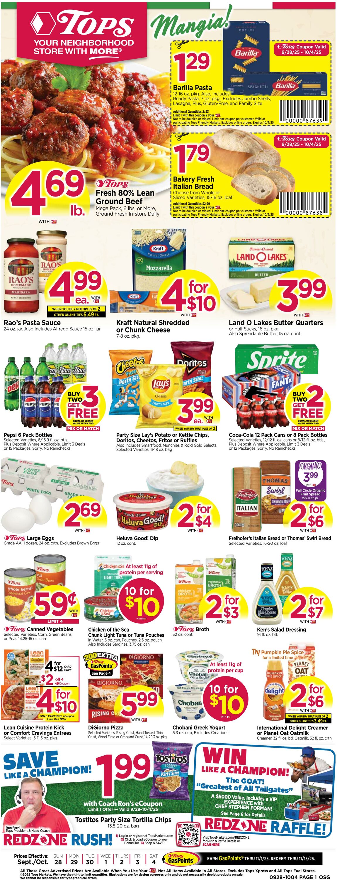 Weekly ad Tops Friendly Markets 09/28/2025 - 10/04/2025