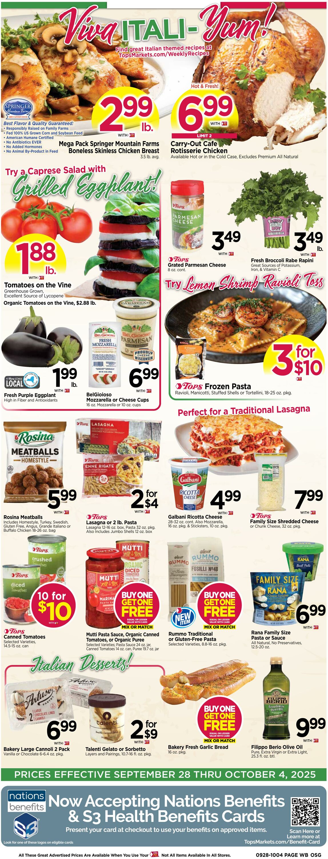 Weekly ad Tops Friendly Markets 09/28/2025 - 10/04/2025
