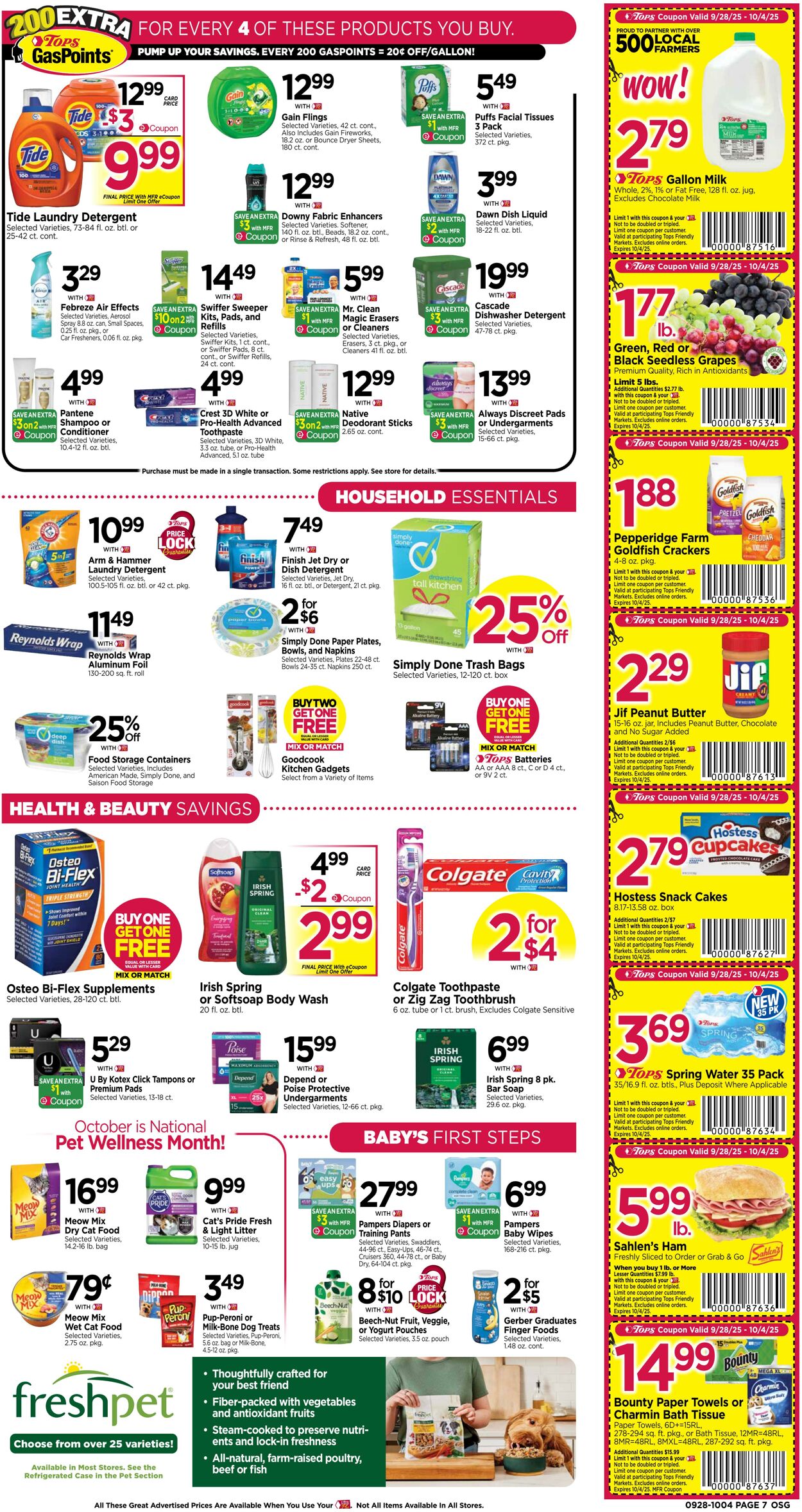 Weekly ad Tops Friendly Markets 09/28/2025 - 10/04/2025