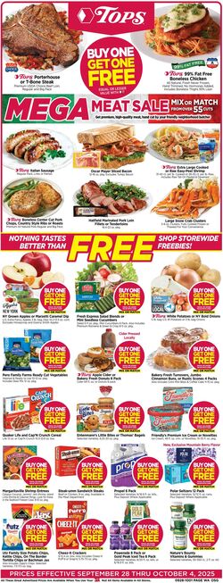 Weekly ad Tops Friendly Markets 09/28/2025 - 10/04/2025