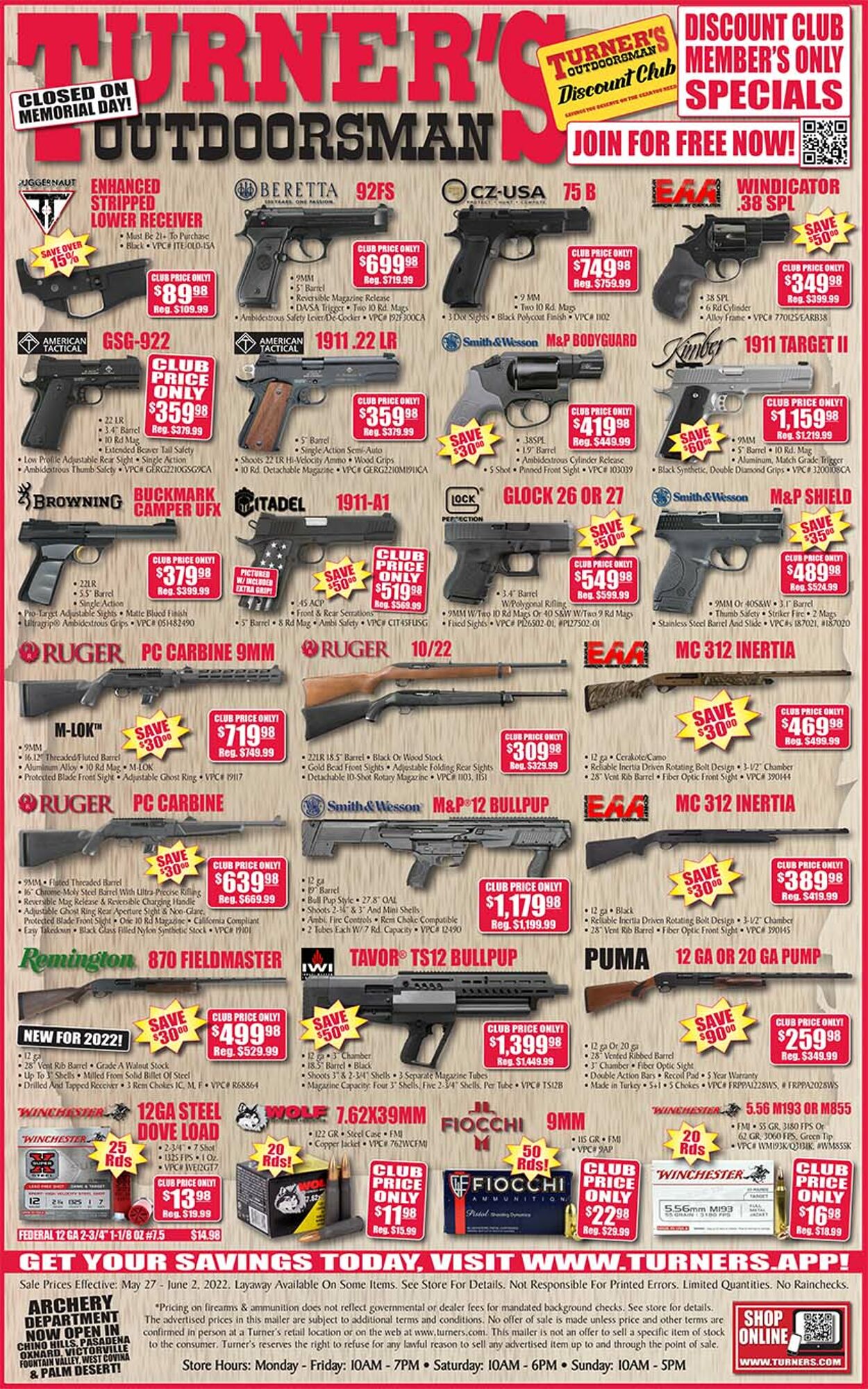 Weekly ad Turner's Outdoorsman 05/27/2022-06/02/2022