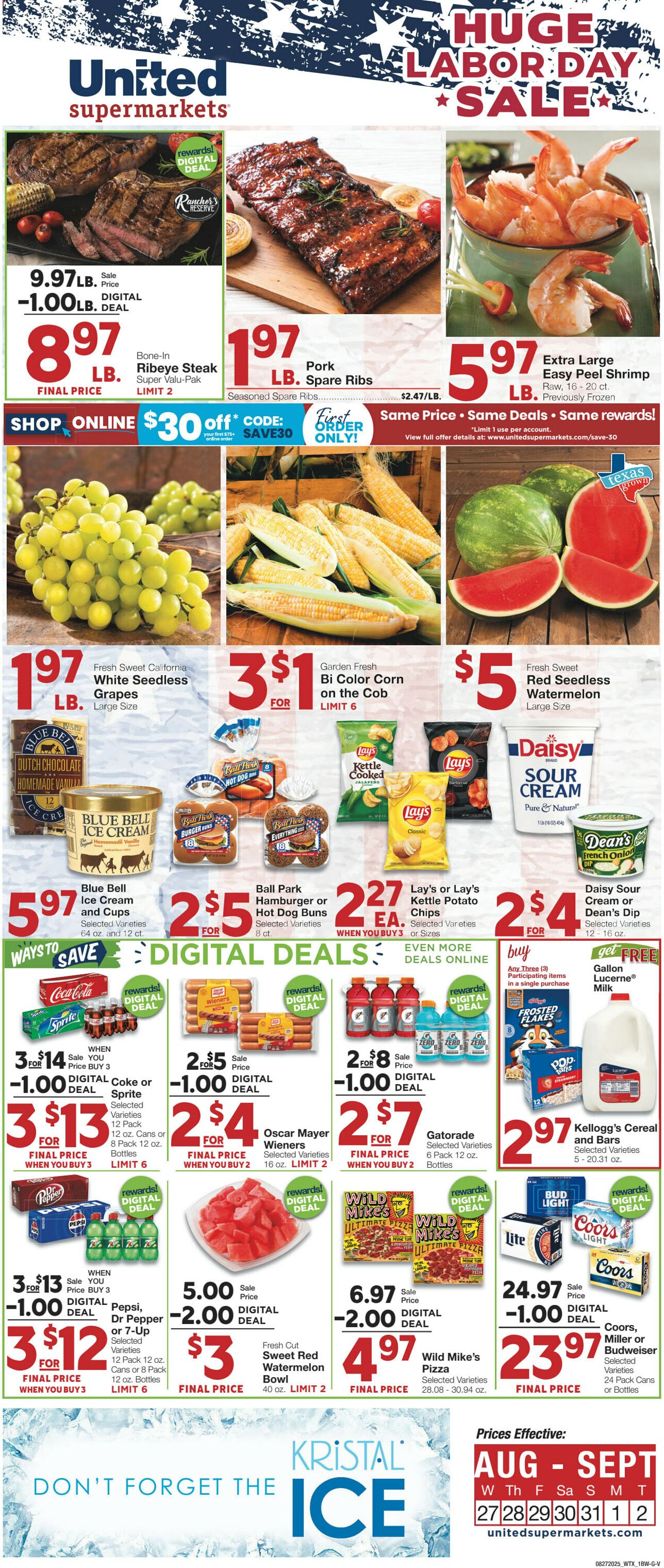 Weekly ad United Supermarkets 08/26/2025 - 09/02/2025