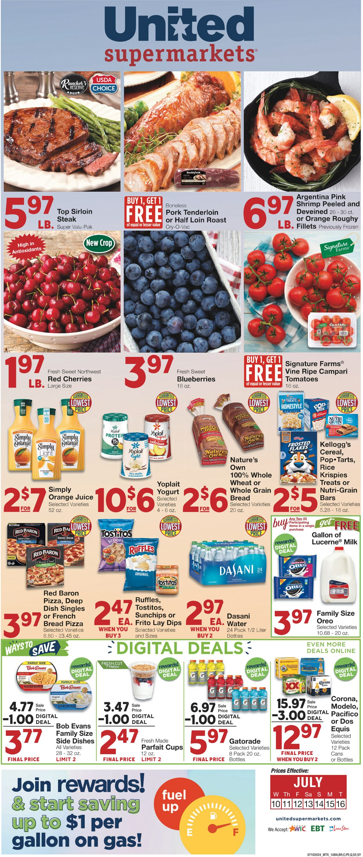 Weekly ad United Supermarkets 07/09/2024 - 07/16/2024